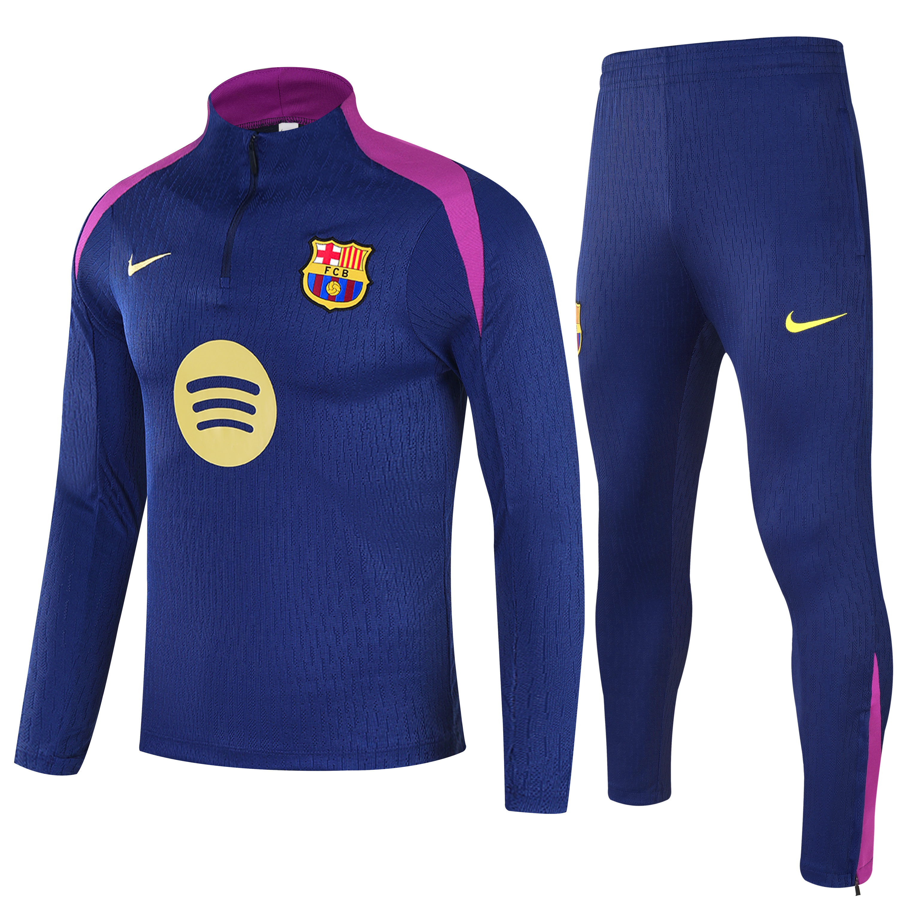 Tenue d'Entraînement Half-Pull Barcelona Bleu Royal 2025/2026 Maillot Qualité Thaï Set 02