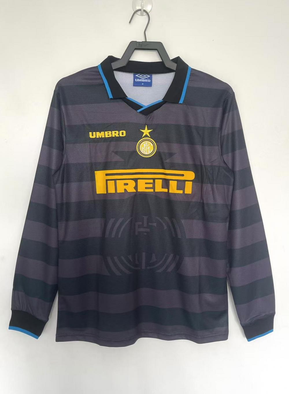 1997/1998 Retro Long Sleeve Inter Milan Third Away Football Jersey AAA fan-grade