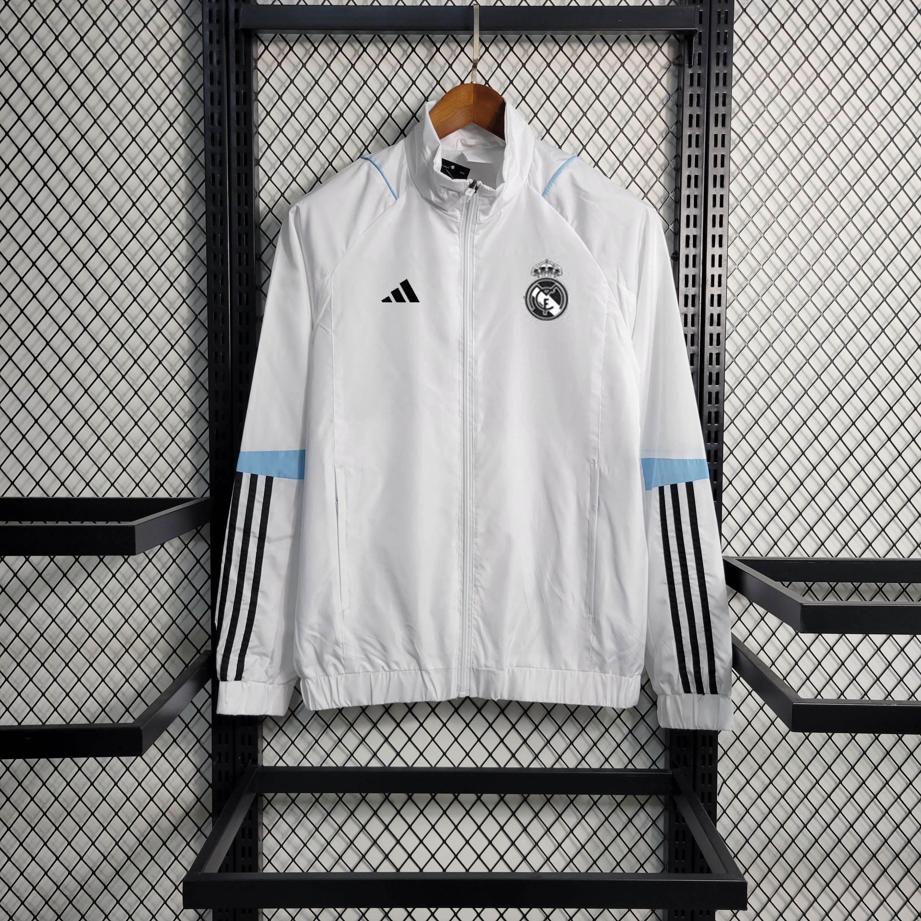 2023 Real Madrid Soccer Jersey Windbreaker white AAA fan-grade — main view
