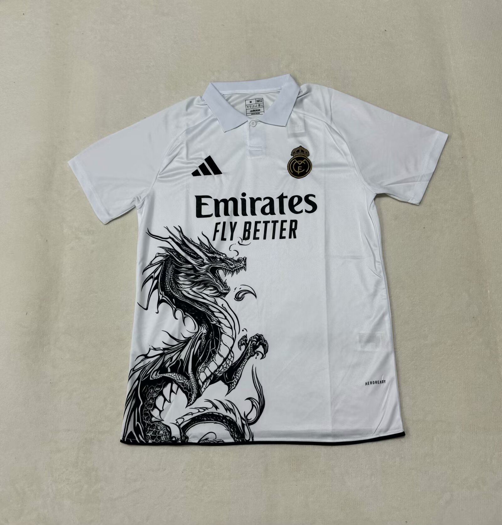 2025/2026 Real Madrid Dragon Pattern Special Edition White Football Jersey AAA fan-grade