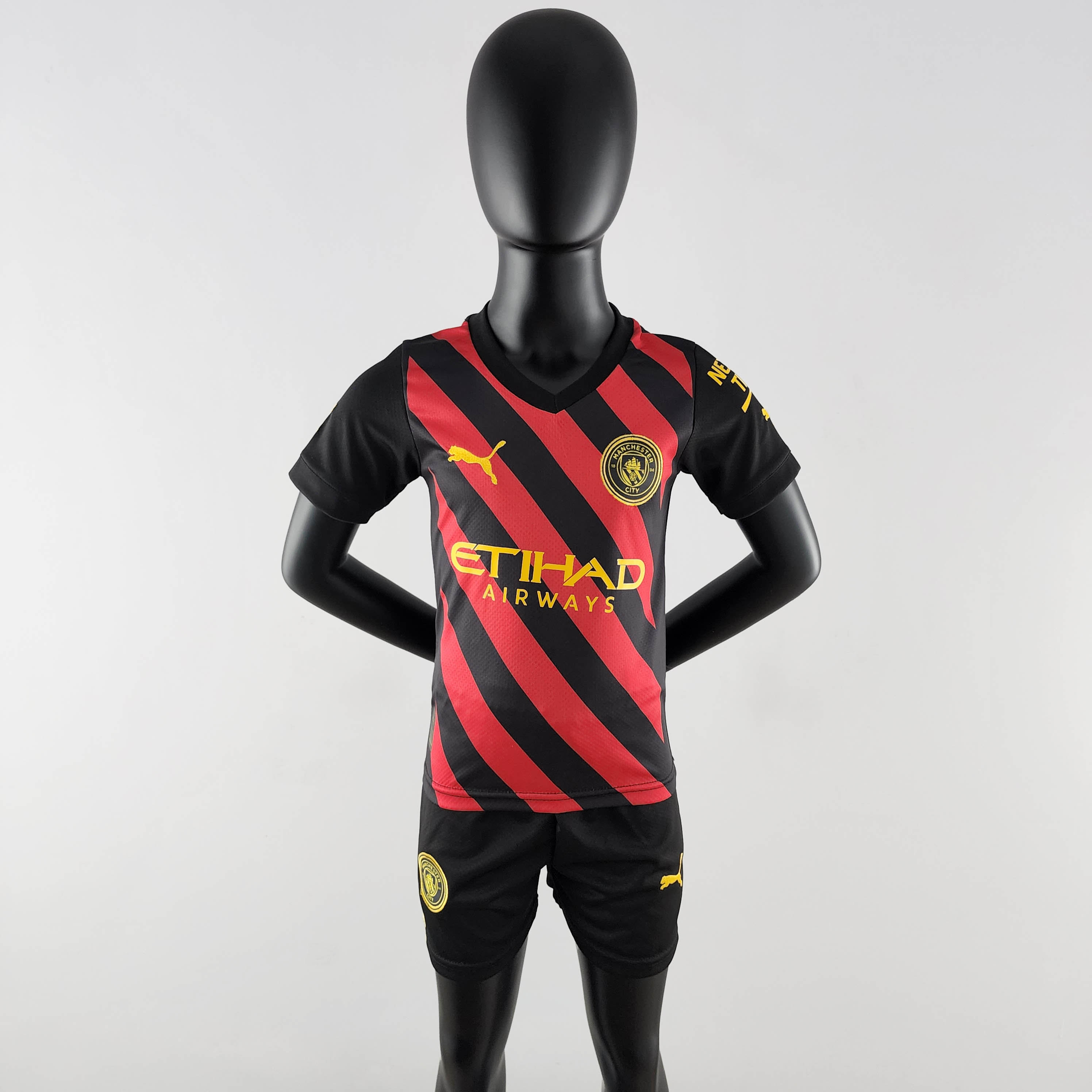 2022/2023 Camisa Visitante Manchester City Futebol Qualidade Tailandesa Tamanho Infantil