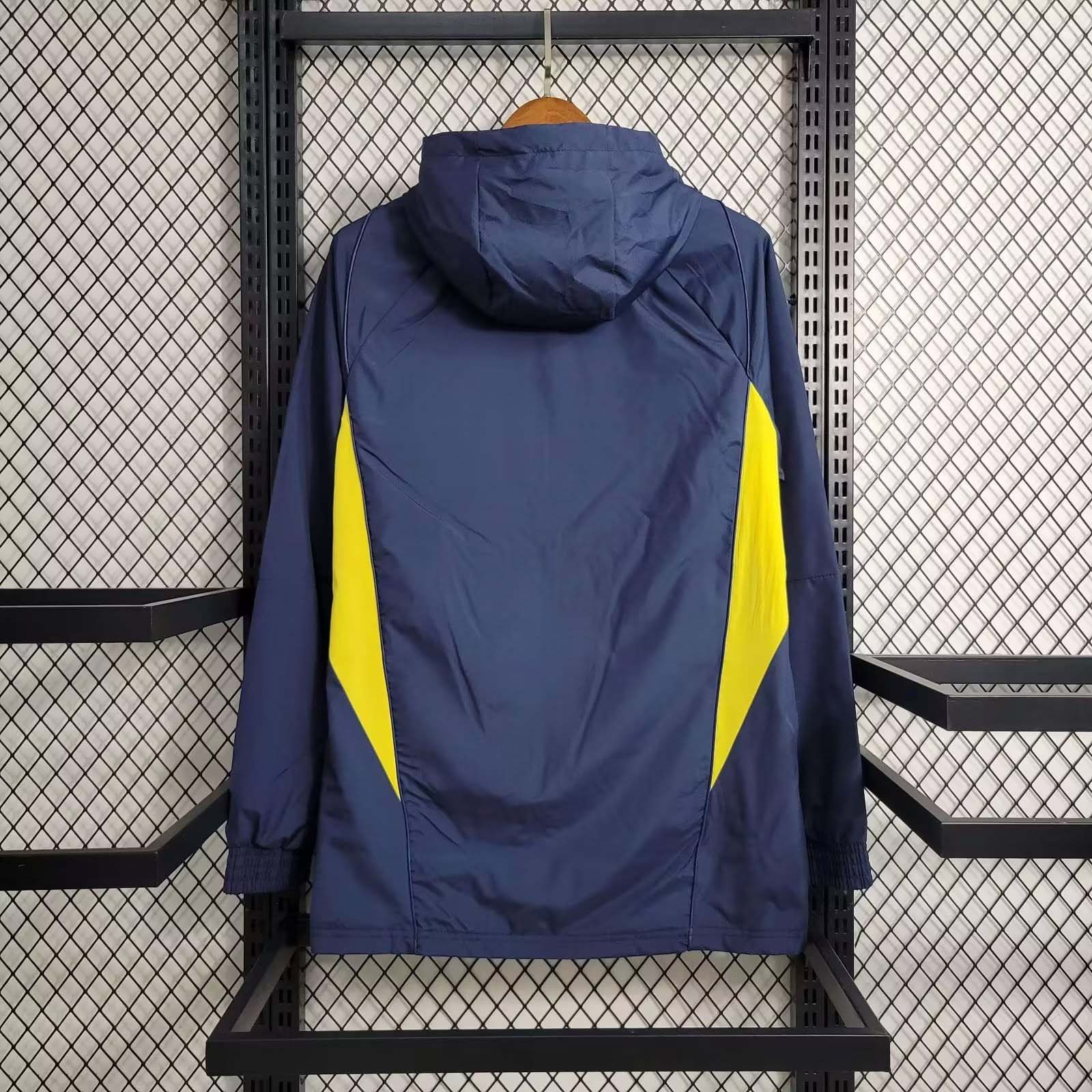 2023 Spanien Windbreaker Marineblau Fußballtrikot AAA Fan-Qualität — view 2