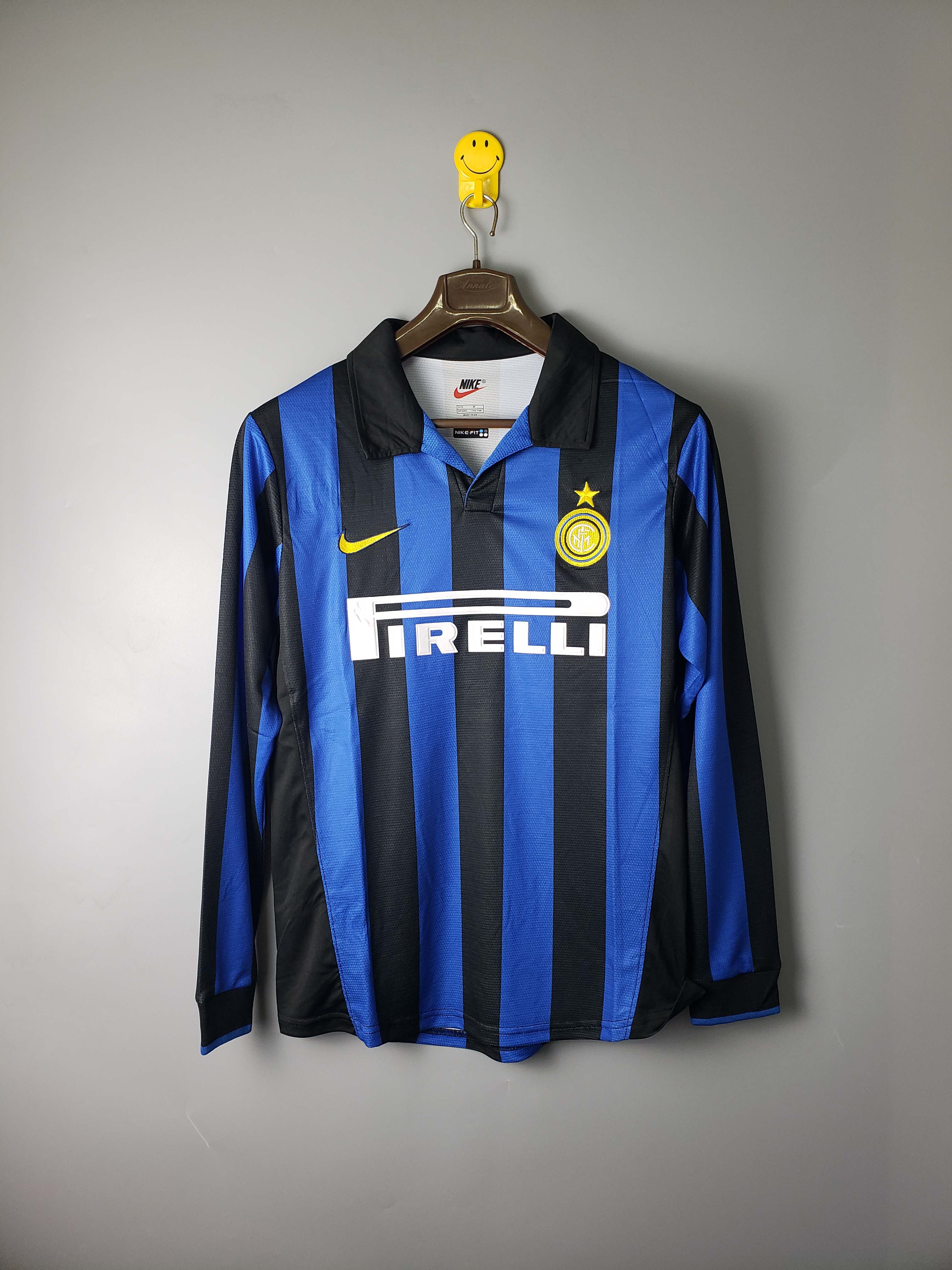 1998/1999 Retro Long Sleeve Internazionale Milan Home Football Jersey AAA fan-grade