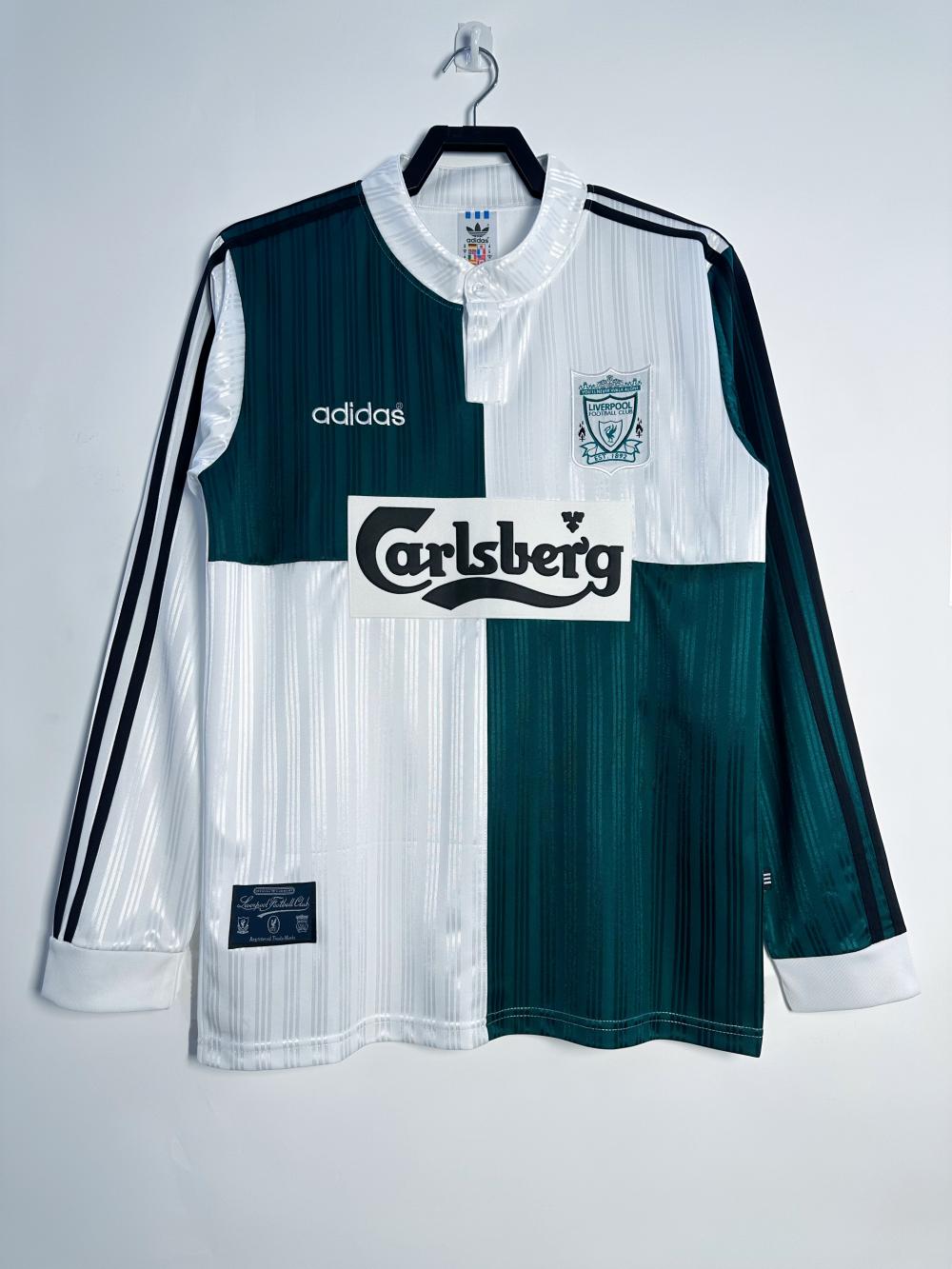 1995/1996 레트로 리버풀 원정 축구 저지 긴팔 태국 퀄리티