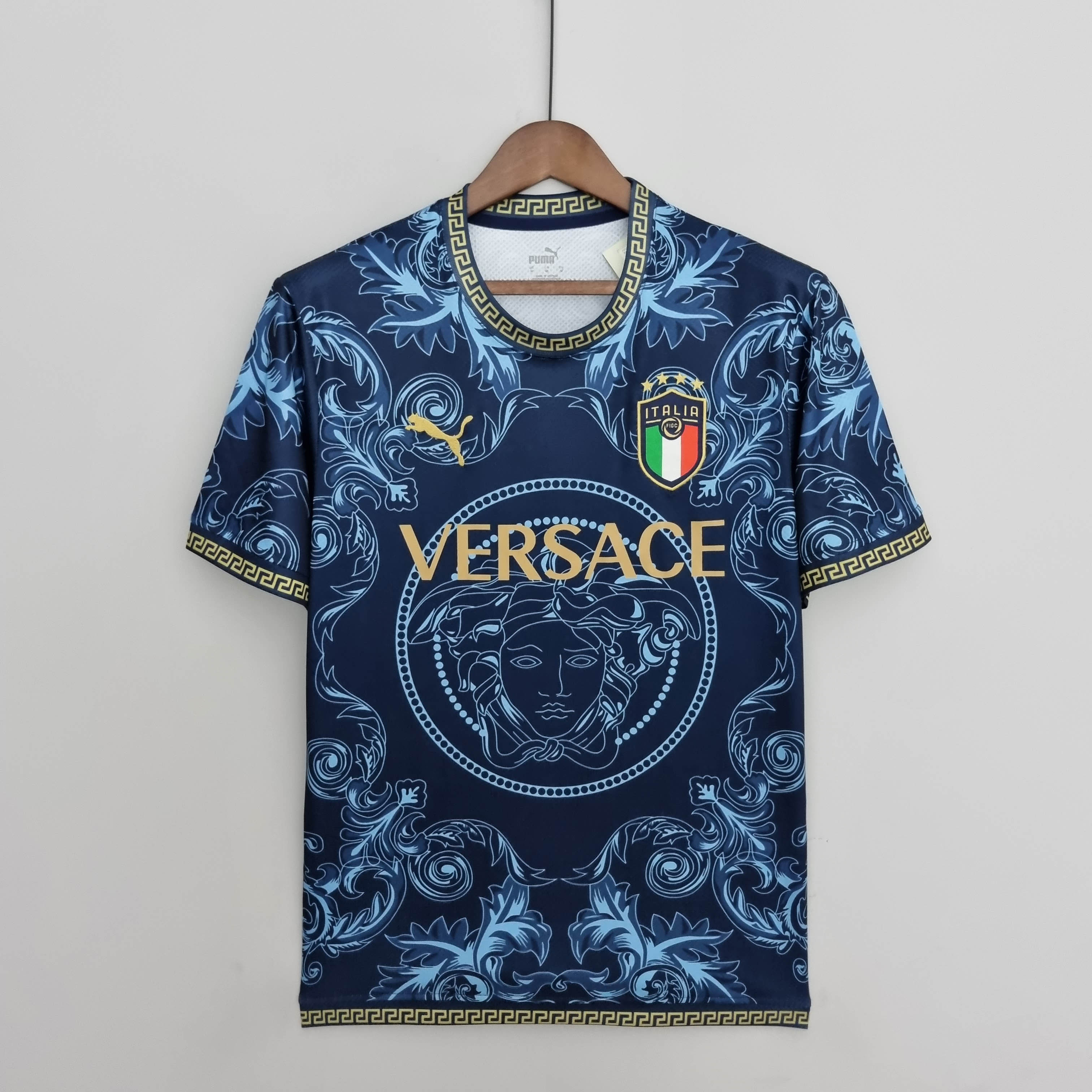 2022 Italy Commemorative Edition Blue Soccer Shirt — main view