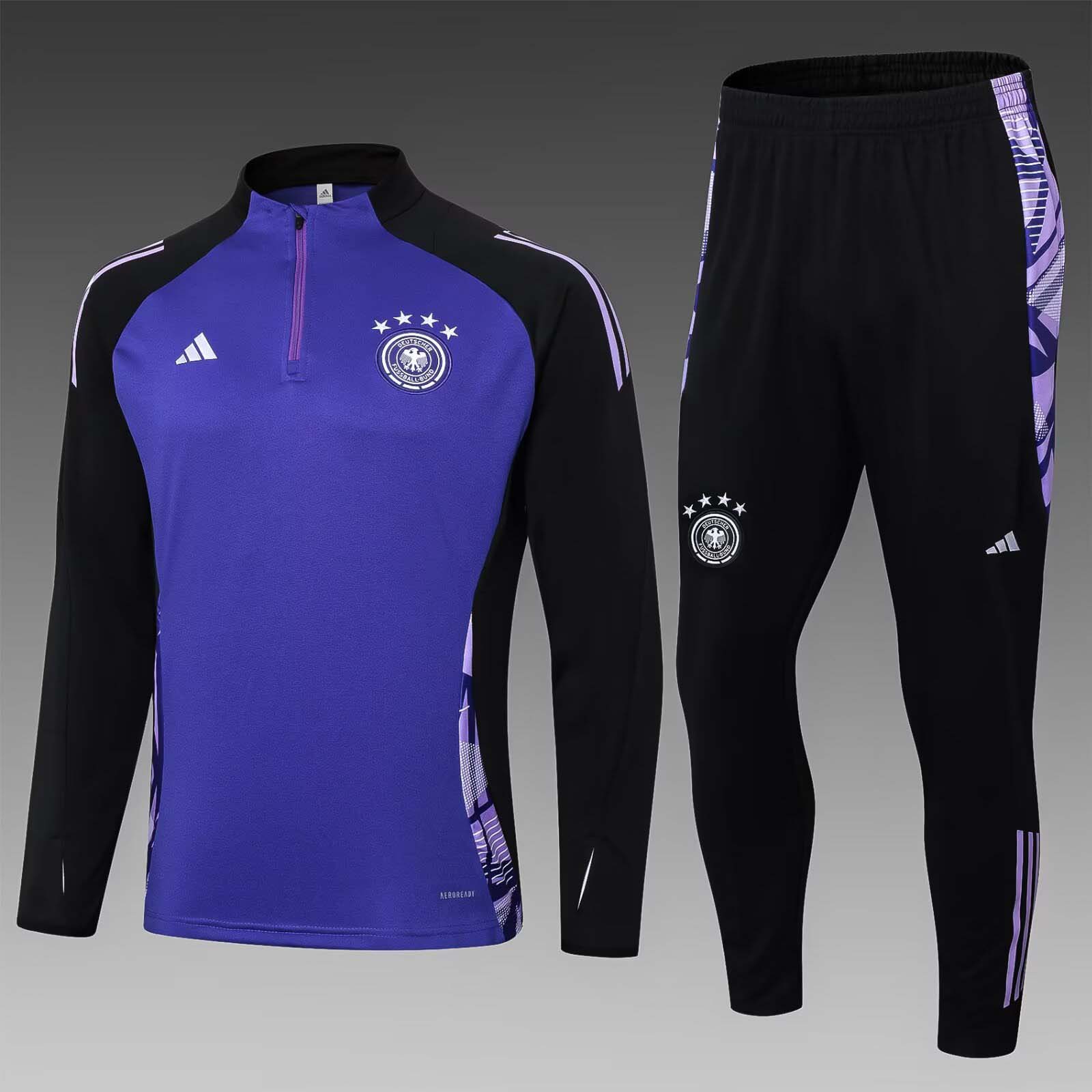 2024 Germany Half-Pull Training Suit Purple Jersey Set — main view