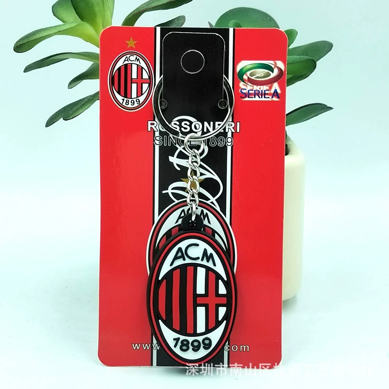 AC Milan Serie A Fan Football PVC Keychain