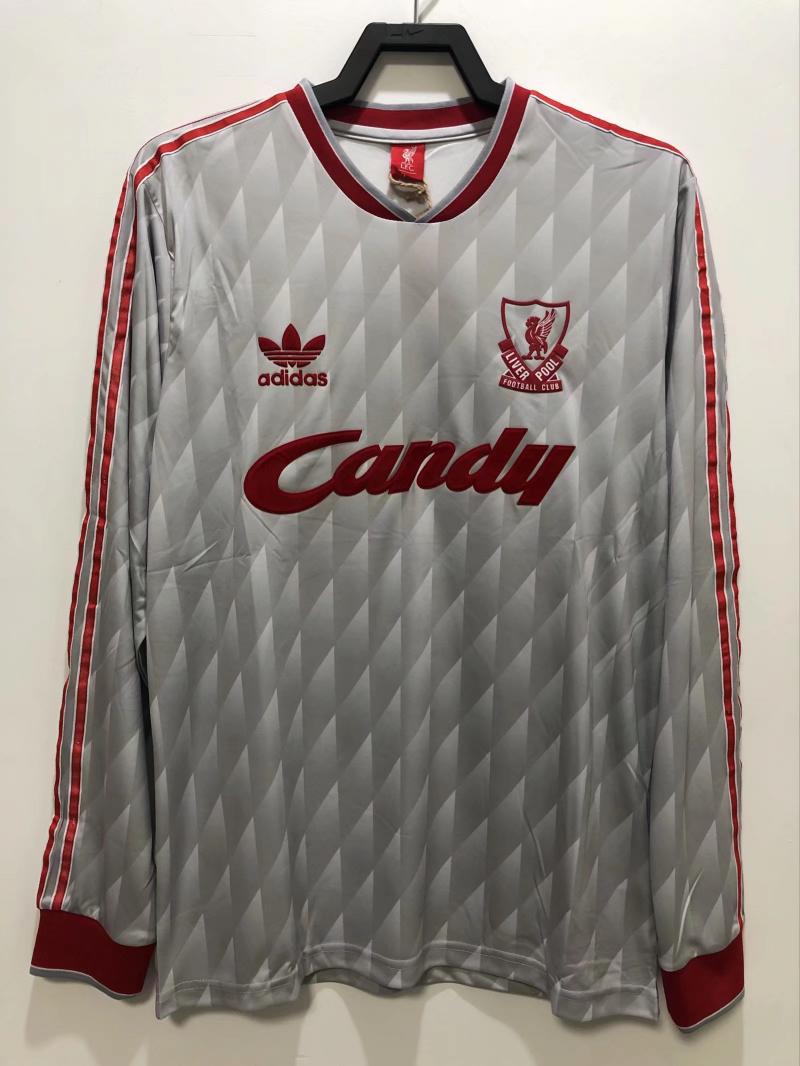1989/1991 레트로 리버풀 원정 축구 셔츠 긴팔 태국 퀄리티