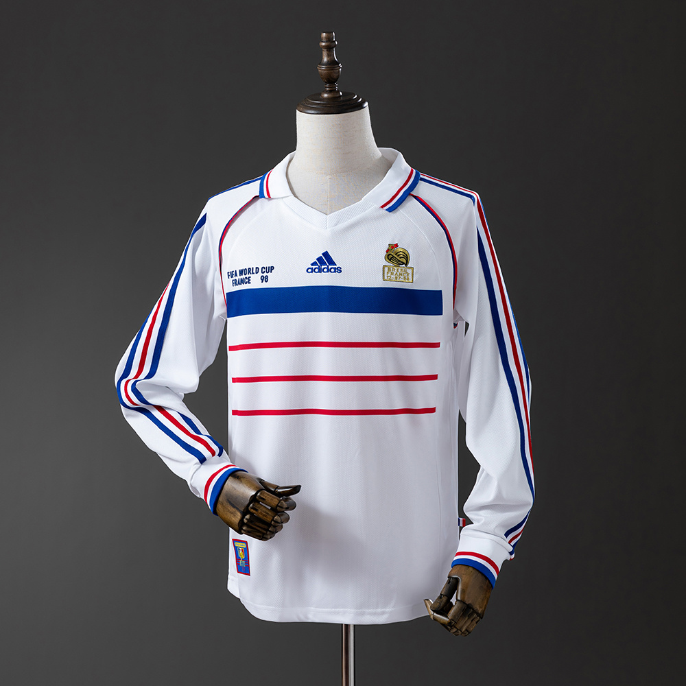 Camiseta Retro 1998 Manga Larga Francia Visitante Fútbol AAA calidad fan