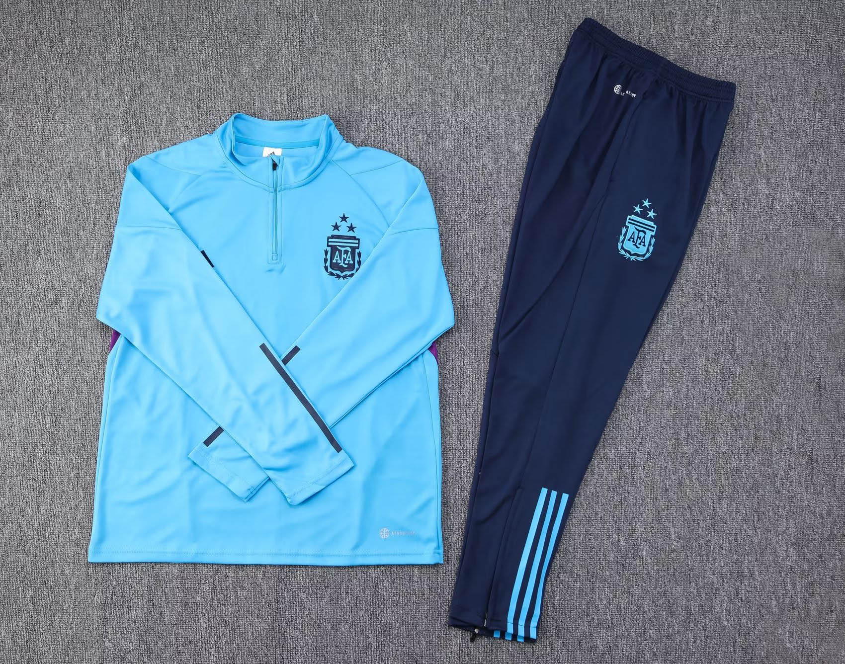 2022 Argentina Half-Pull Training Suit Blue Jersey Set — view 7
