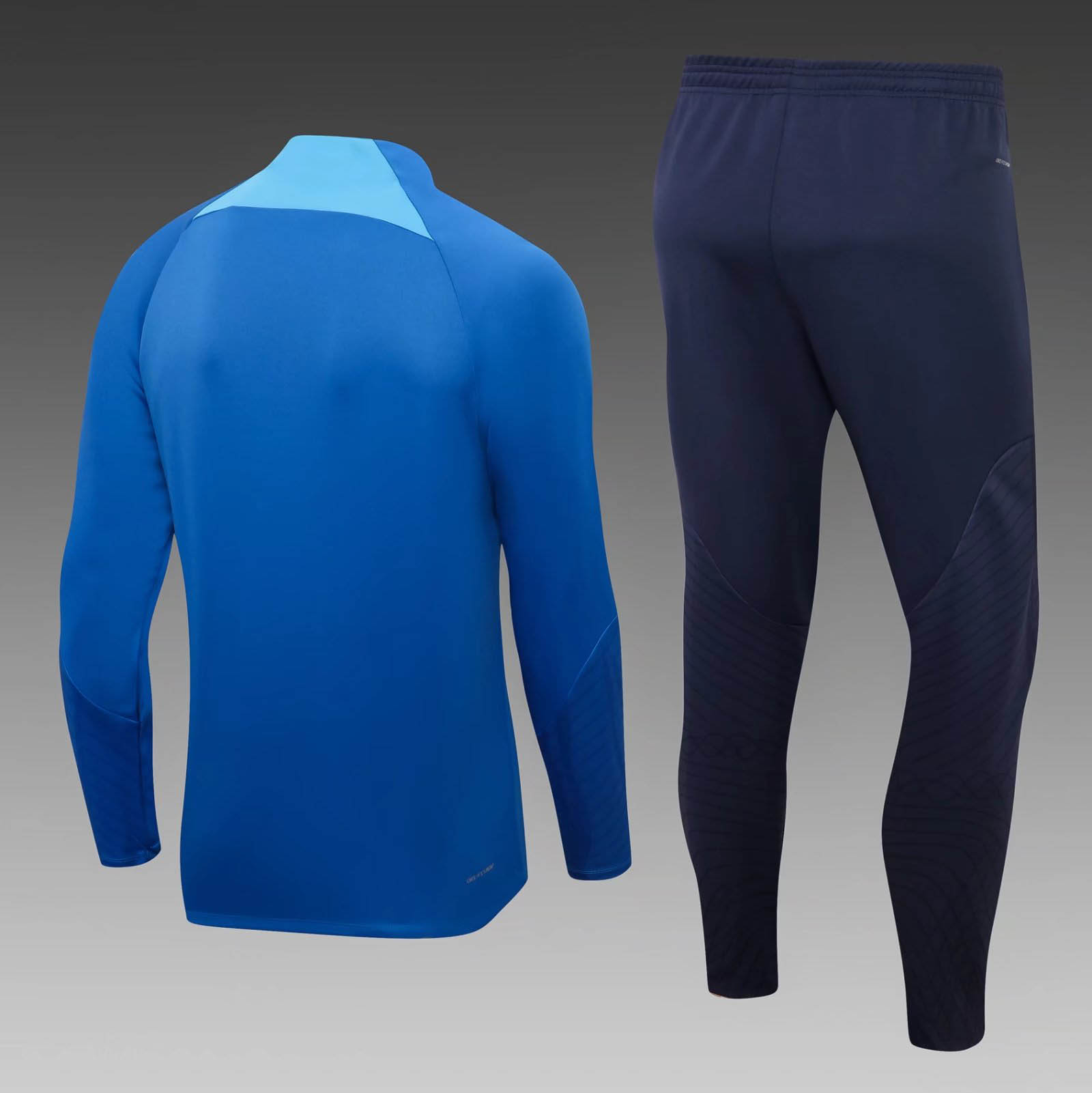 Ensemble de survêtement mi-fermeture Angleterre 2022 Bleu Maillot de foot — view 2