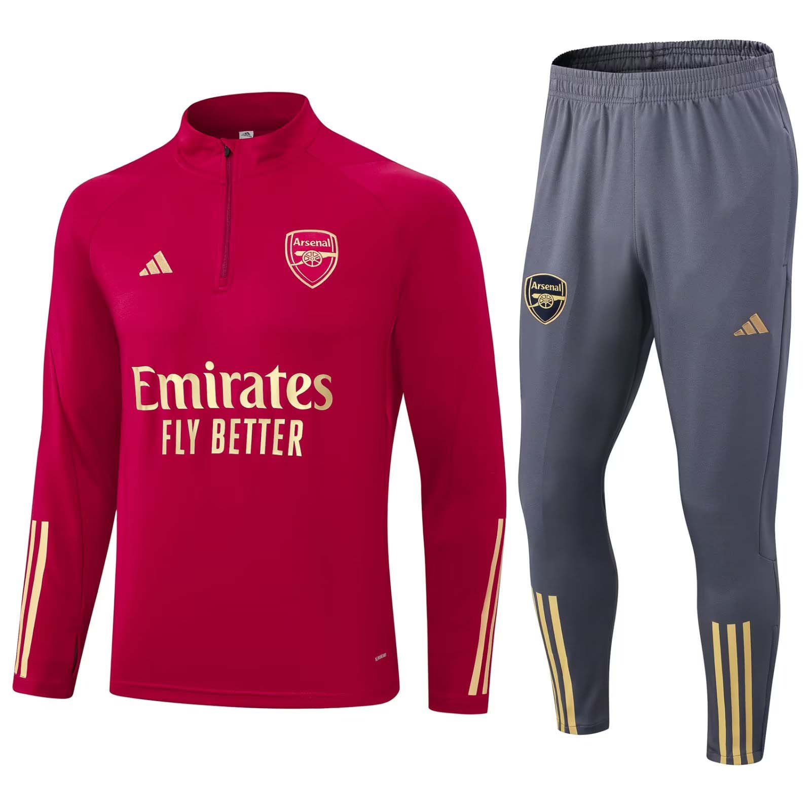 2023/2024 Arsenal Half-Pull Training Suit Red Football Shirt AAA fan-grade Set