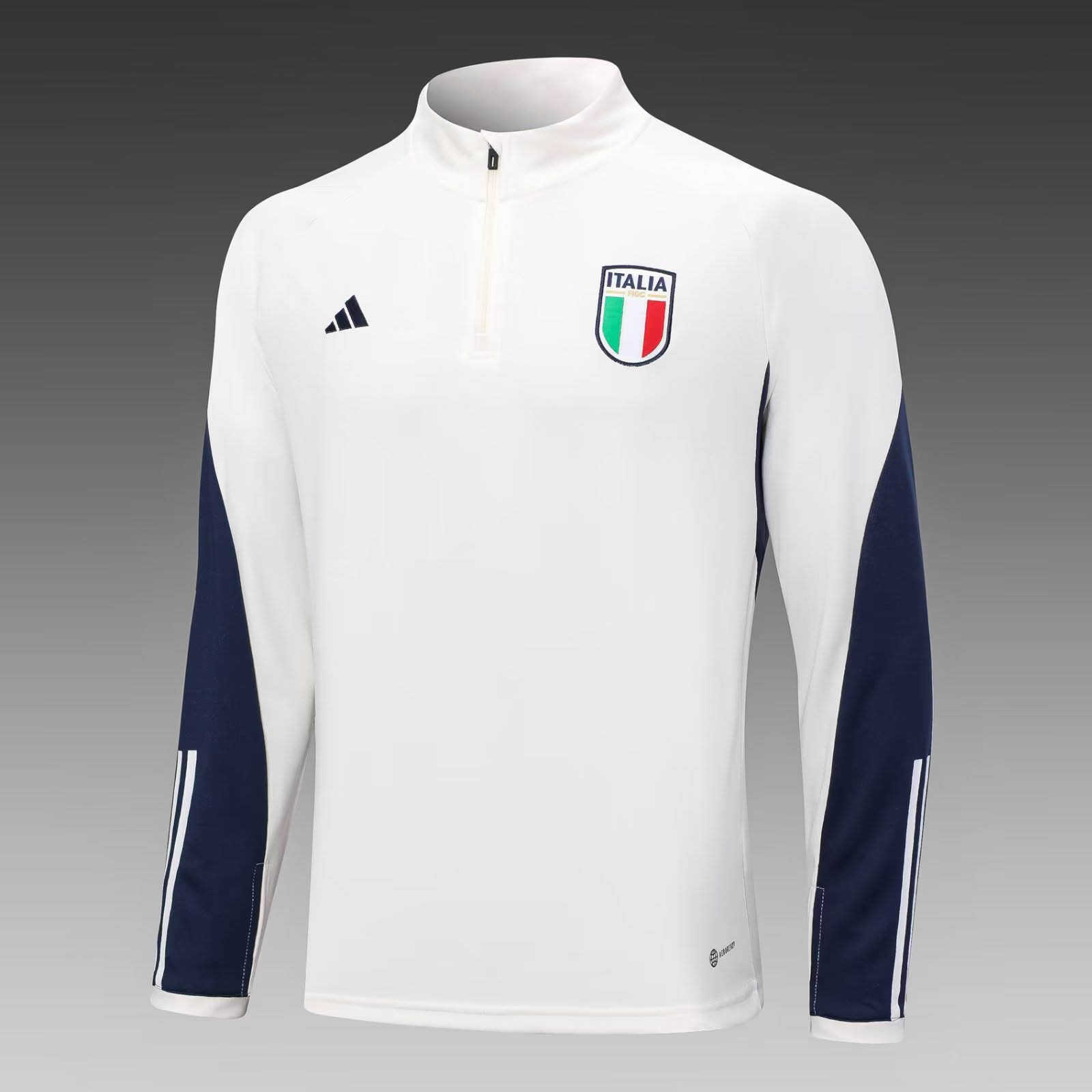 2023 Italy Half-Pull Training Suit Off-White Soccer Shirt Set — view 3
