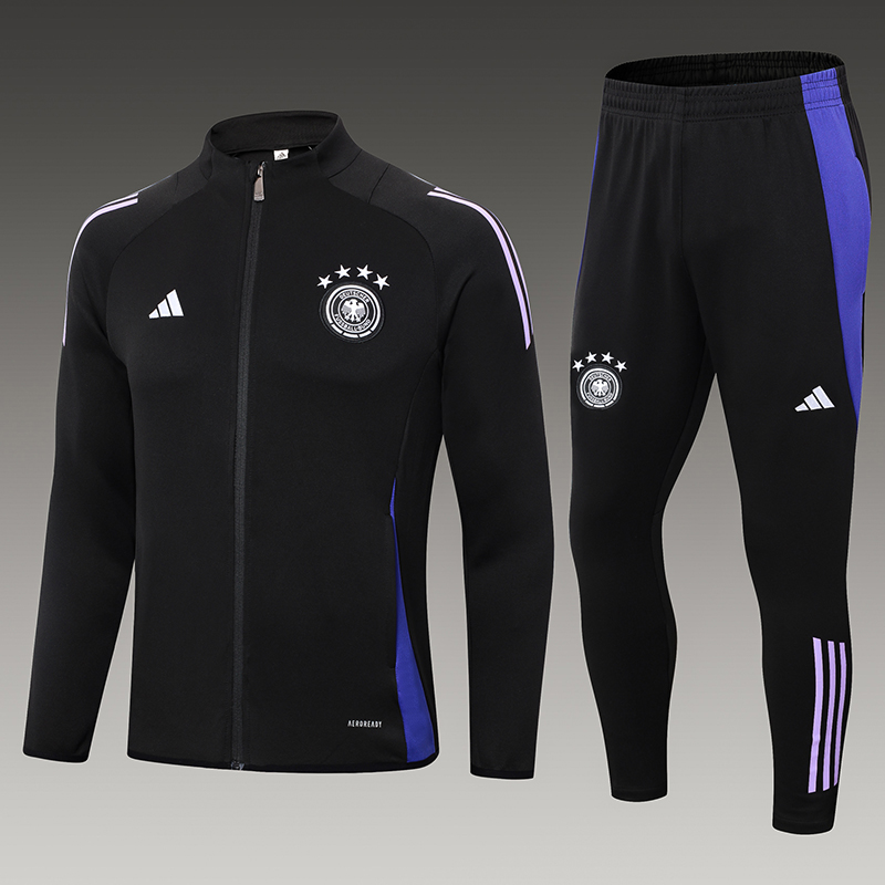 2024/2025 Germany Half-Pull Training Suit Black Jersey Set — main view