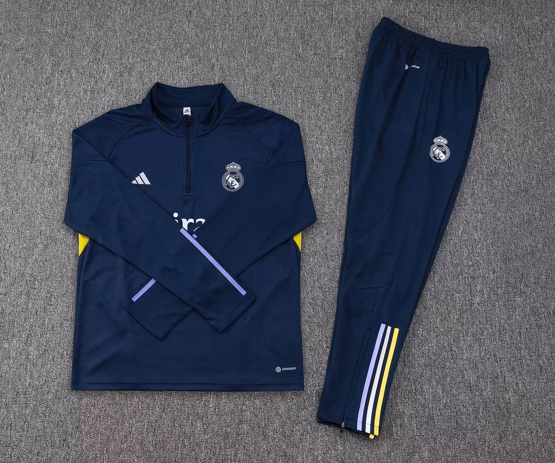 2023/2024 Real Madrid Half-Pull Training Suit Blue Set — view 7