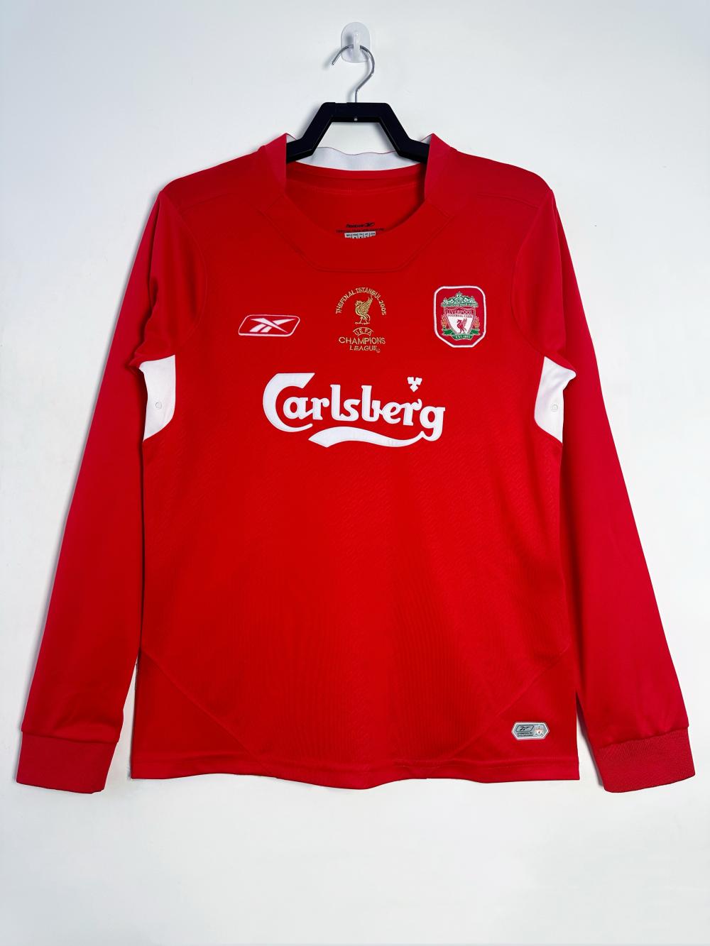 2004/2005 레트로 리버풀 FC 홈 축구 저지 롱슬리브 태국 퀄리티