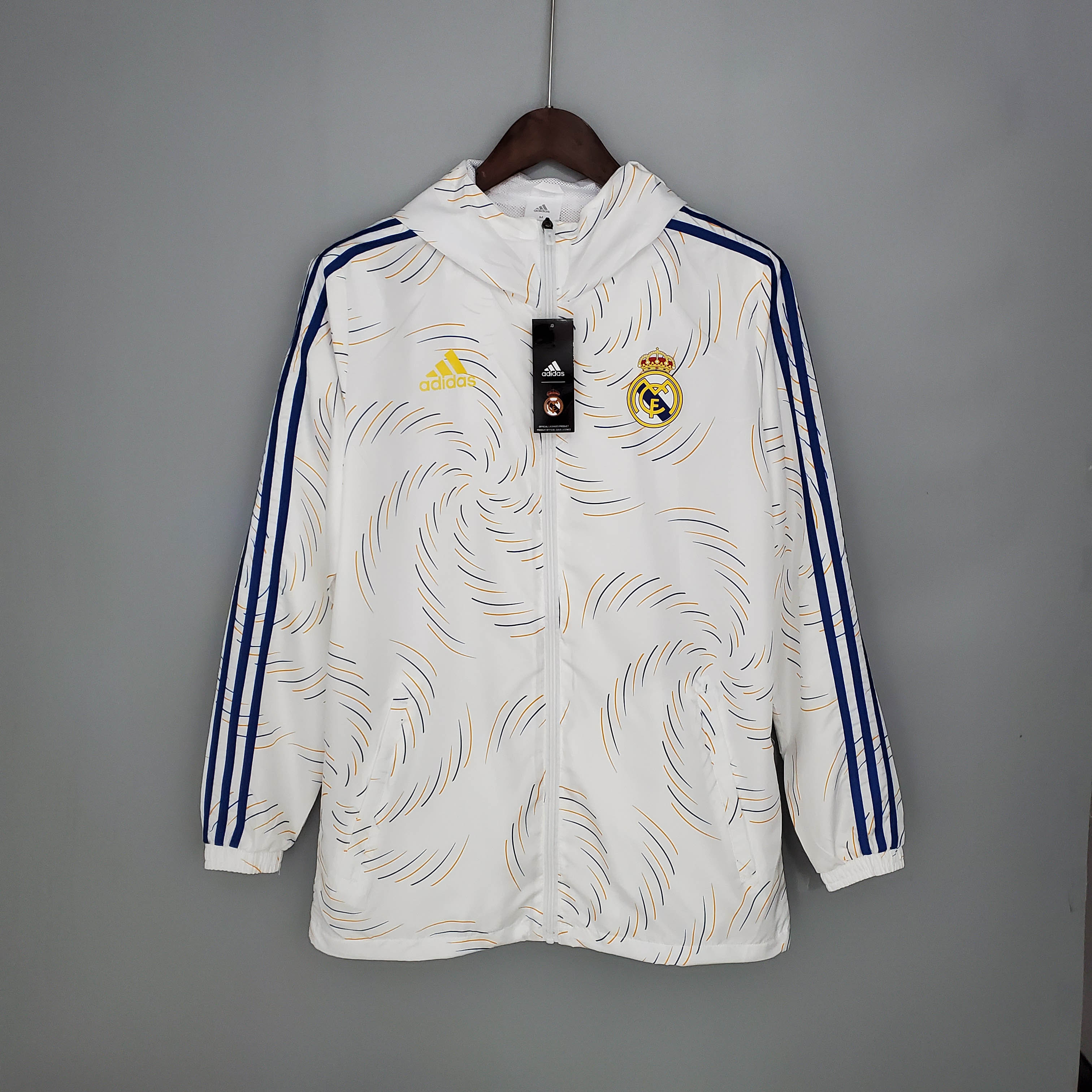 2021/2022 Real Madrid Jersey Windbreaker White(Blue Edge) — main view
