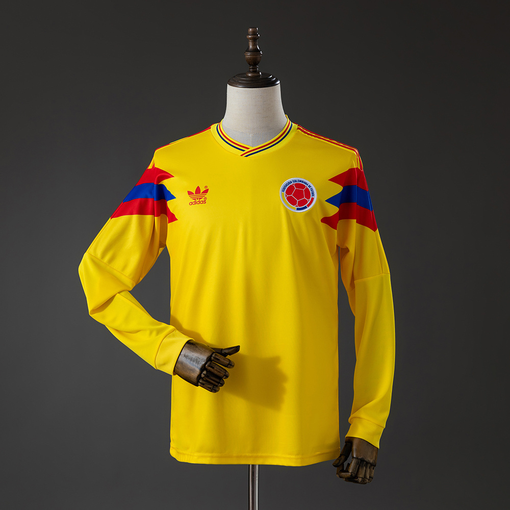 1990 Colombia Home Retro Long Sleeve Jersey AAA fan-grade