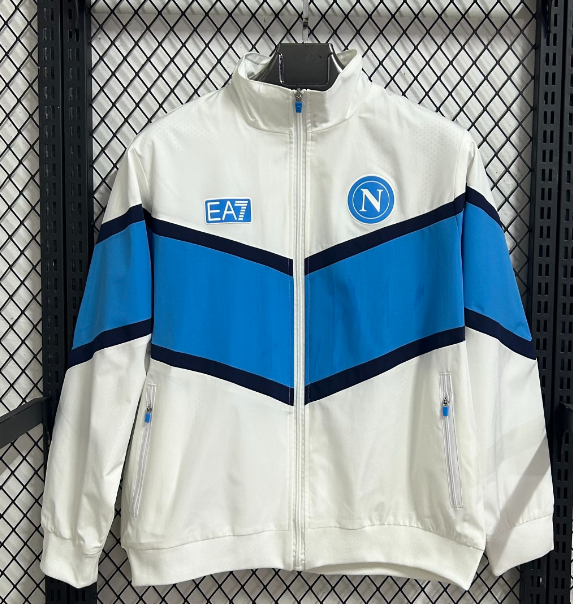2025/2026 Napoli Blanc et bleu Coupe-vent Maillot de football 1:1 Qualité thaïlandaise