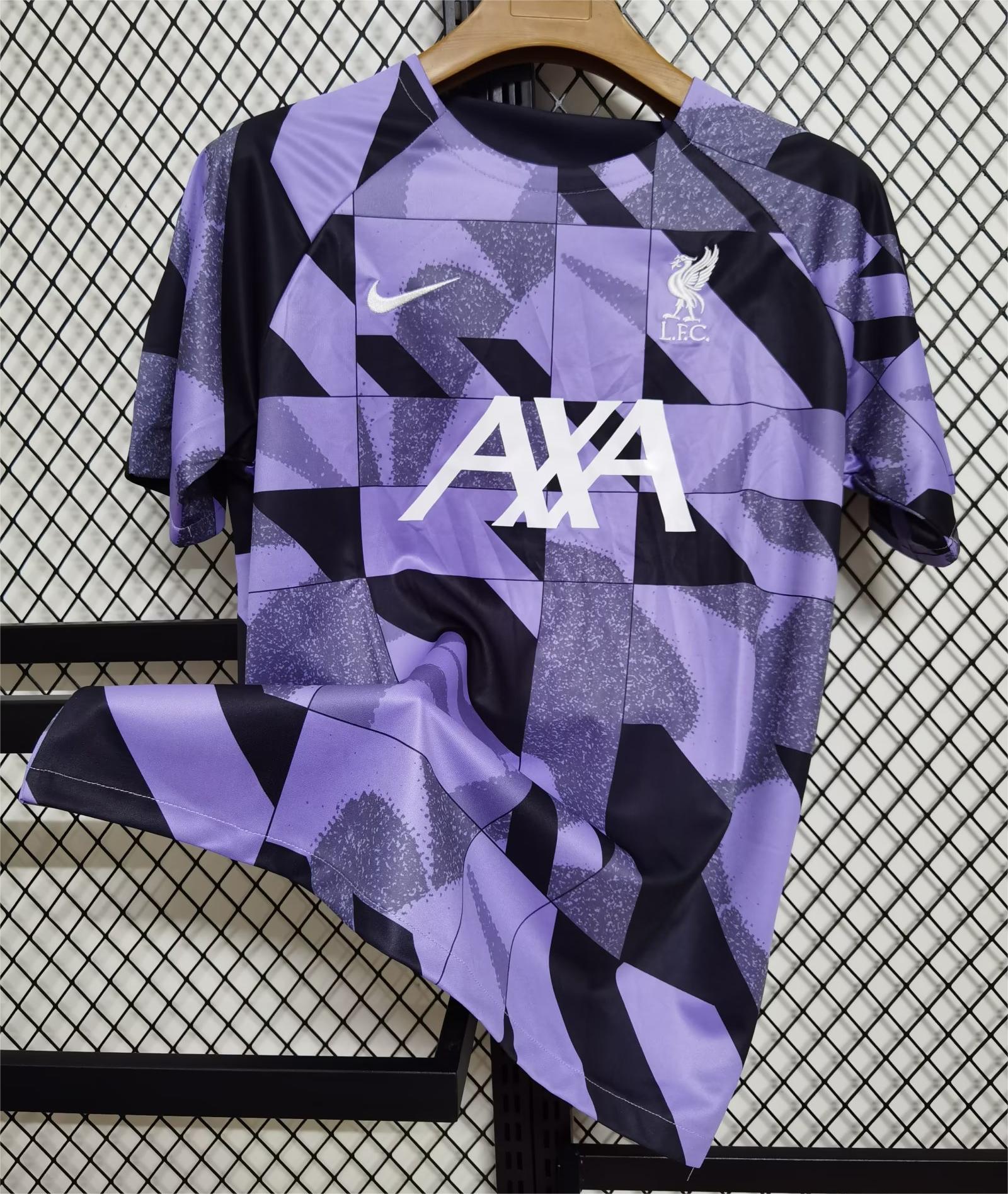 2023/2024 Liverpool Training Wear Purple Football Shirt — view 3