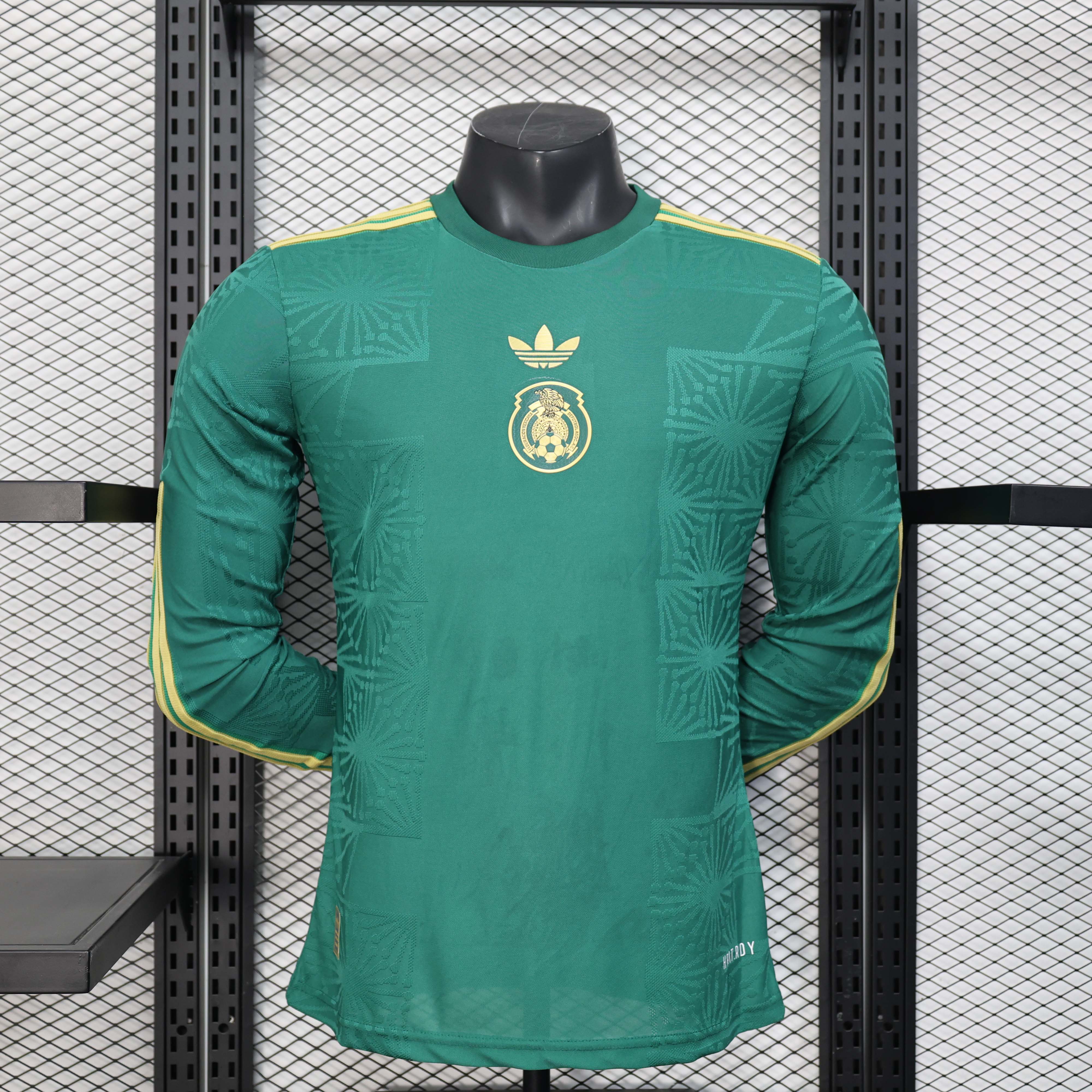 2025 Langarm Spielerversion Mexiko National Gold Cup Version grünes Fußballtrikot AAA Fan-Qualität