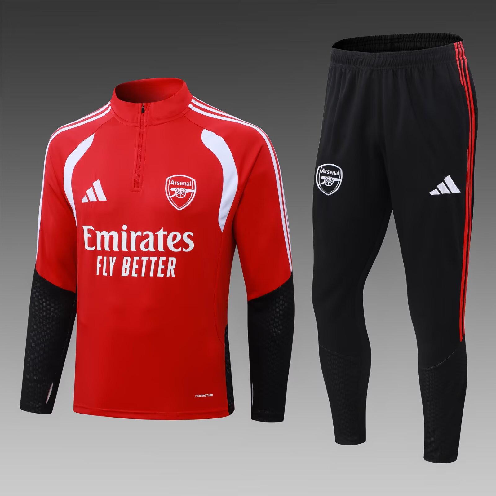 2026/2027 Arsenal Half-Pull Training Suit Red Football Jersey1:1 Thai Quality