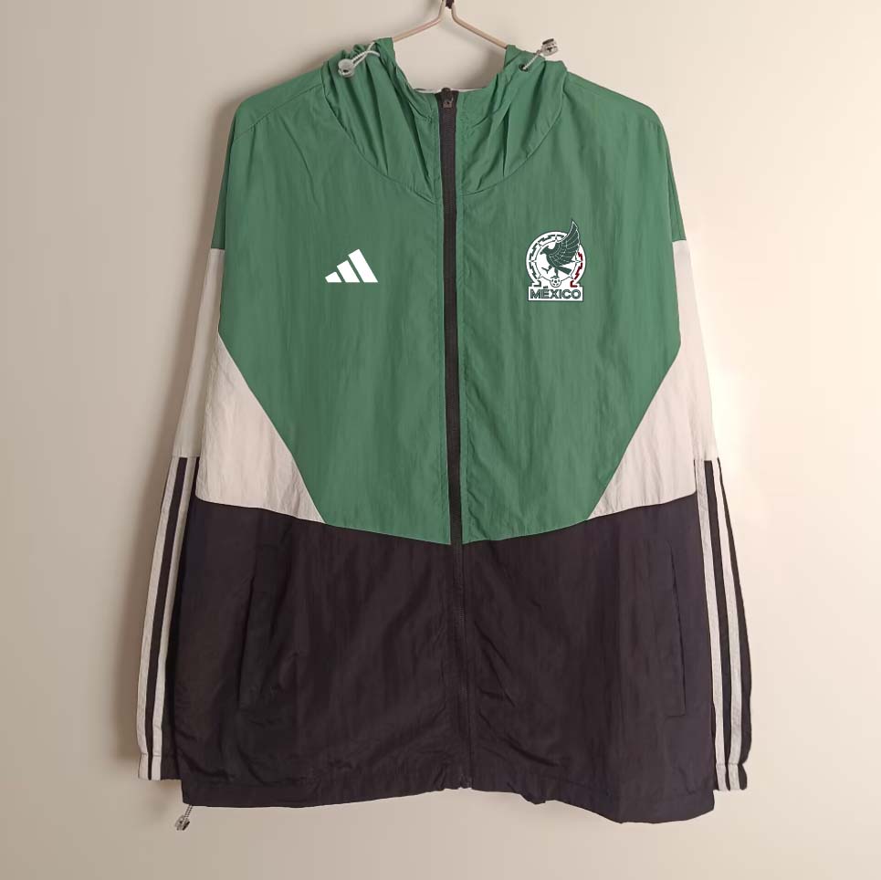 Maillot de football coupe-vent vert Mexique 2025 AAA qualité fan