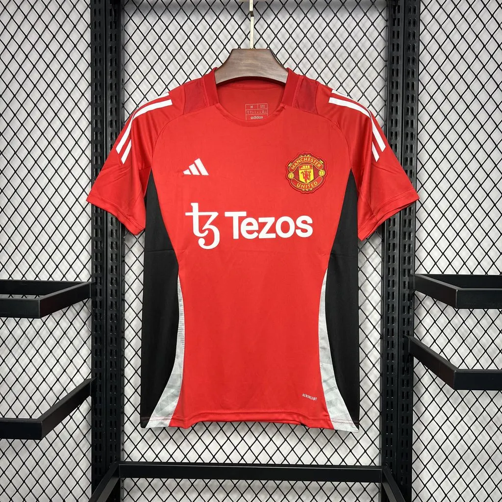 Maillot Pré-match Entraînement 2024/2025 Manchester United Rouge Qualité Thaï