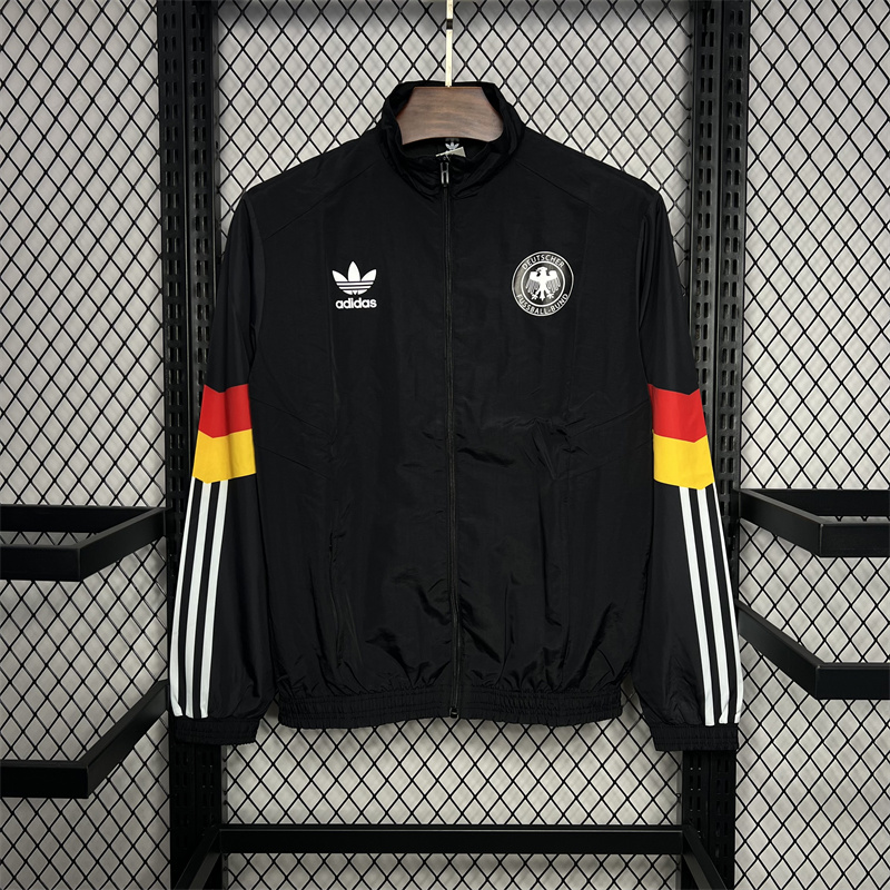 2024-2025 Germany Windbreaker Soccer Jersey Black — main view