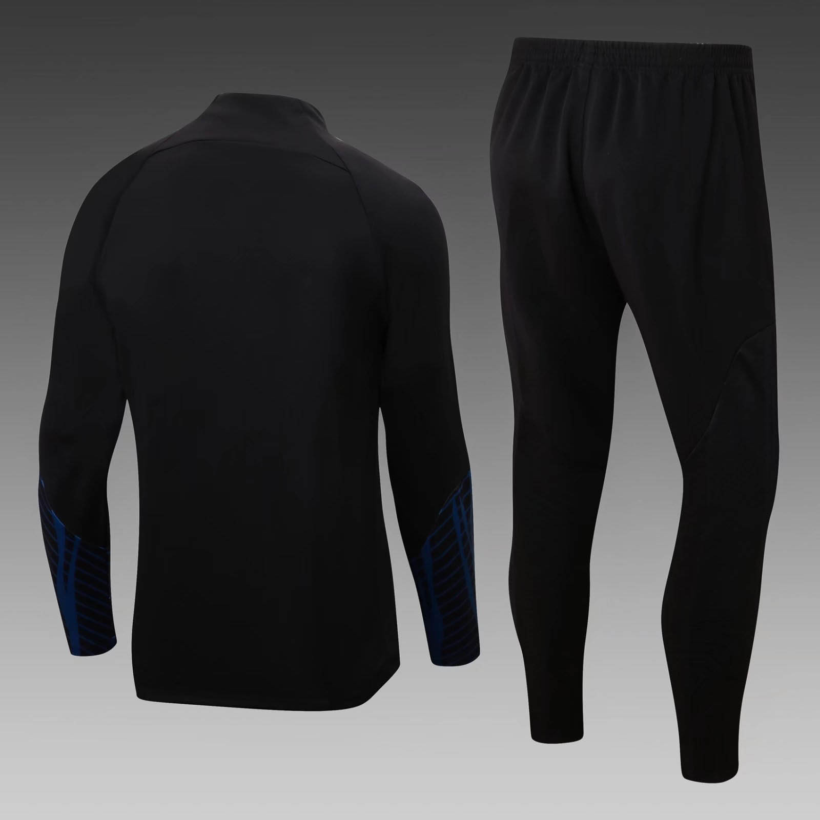 2022 Portugal Half-Pull Training Suit Black Football Shirt Set — view 2