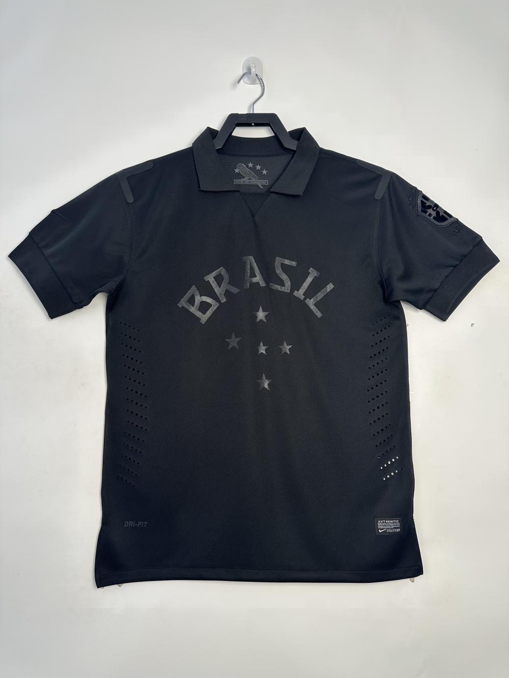 2013-2014 Retro Brazil black Soccer Jersey AAA fan-grade — main view