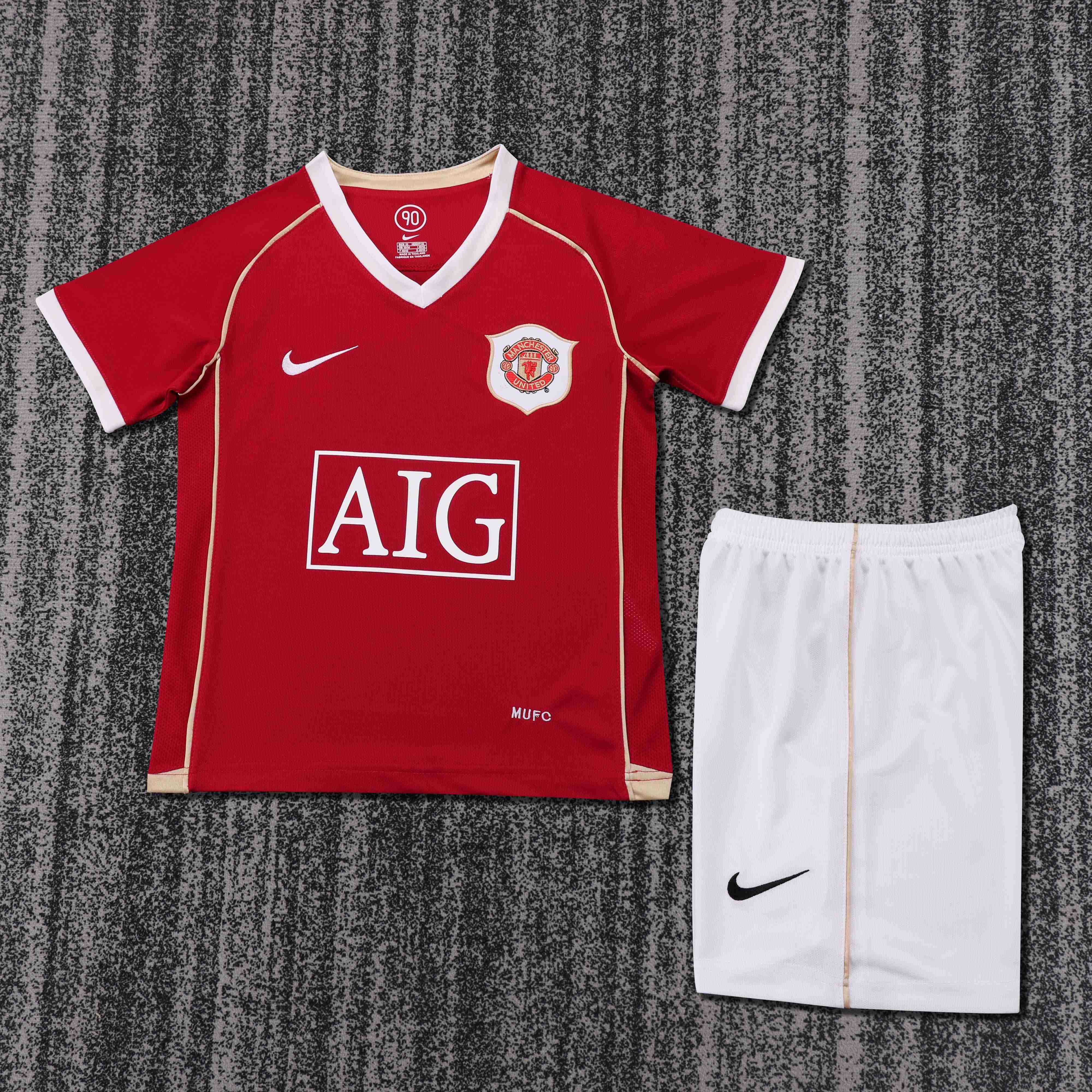 2006-2007 Retro Manchester United Domicile Football Shirt AAA fan-grade Kids Size