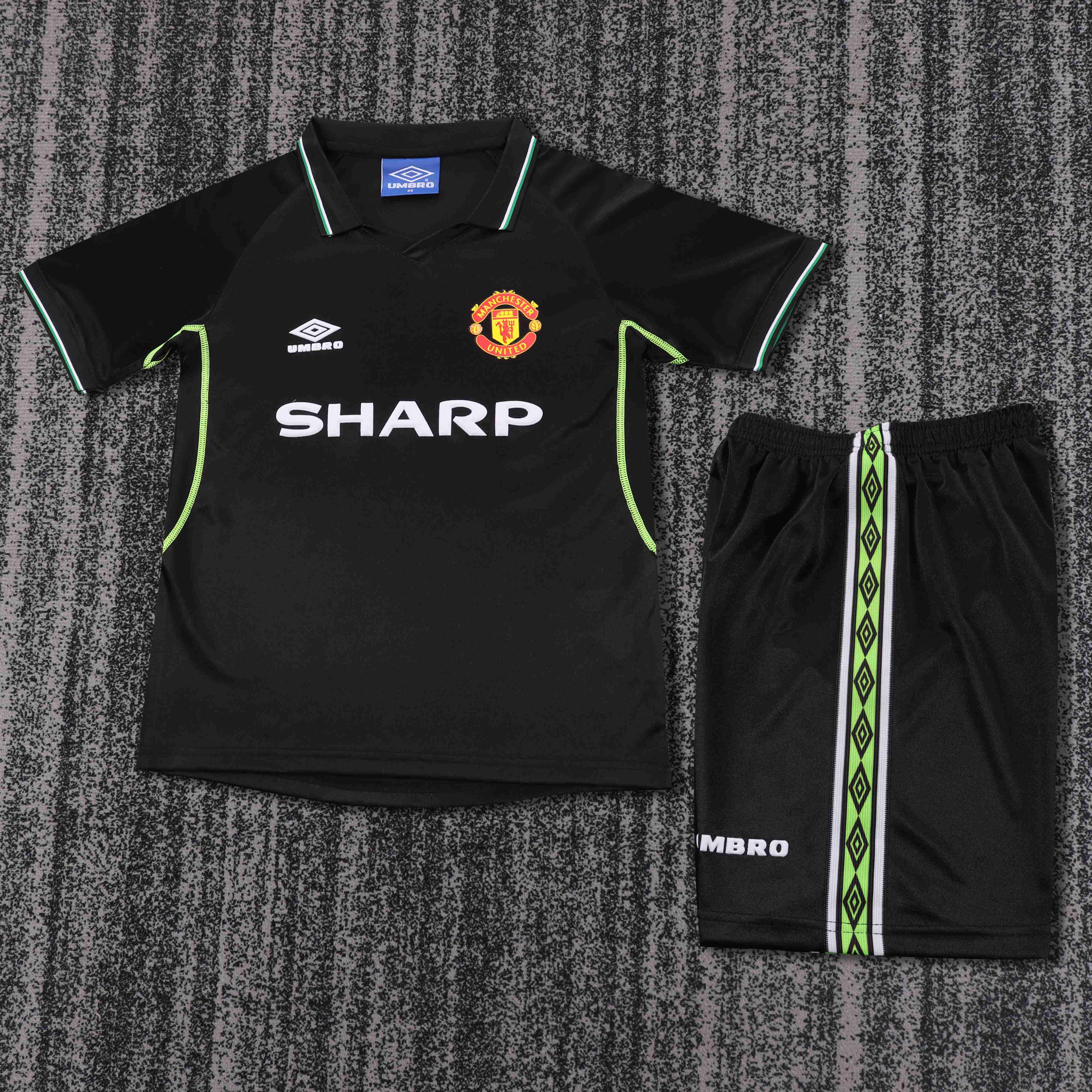 Maillot Extérieur Rétro Manchester United 1998-1999 Qualité Thaï Taille Enfant