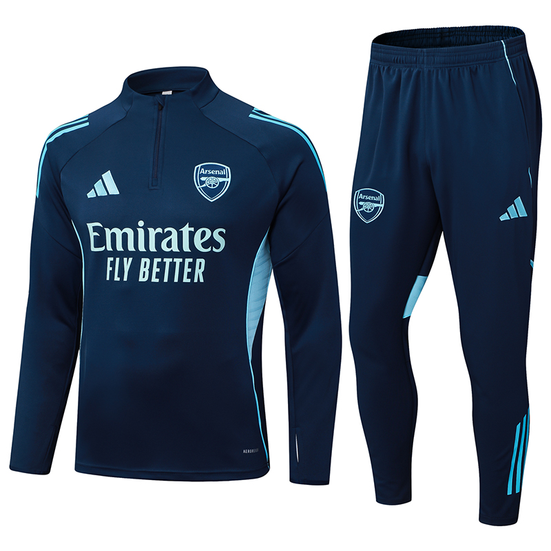 2025/2026 Arsenal Conjunto Treino Meia Puxada Azul Real Camisa Futebol Qualidade Tailandesa