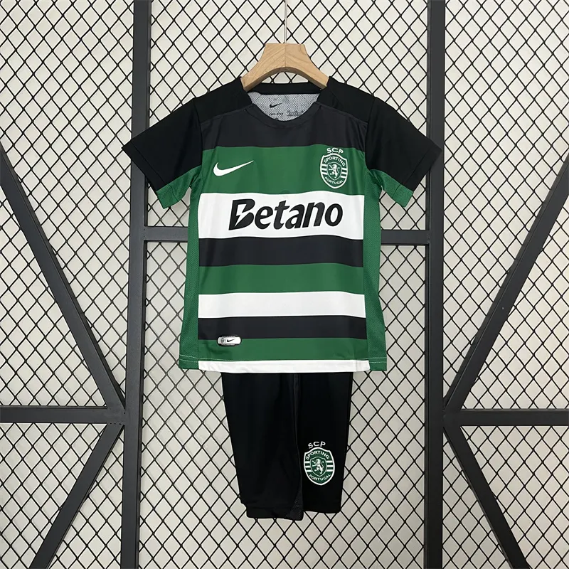 2024/2025 Sporting Lisbon Home Football Jersey Shirt AAA fan-grade Kids Size