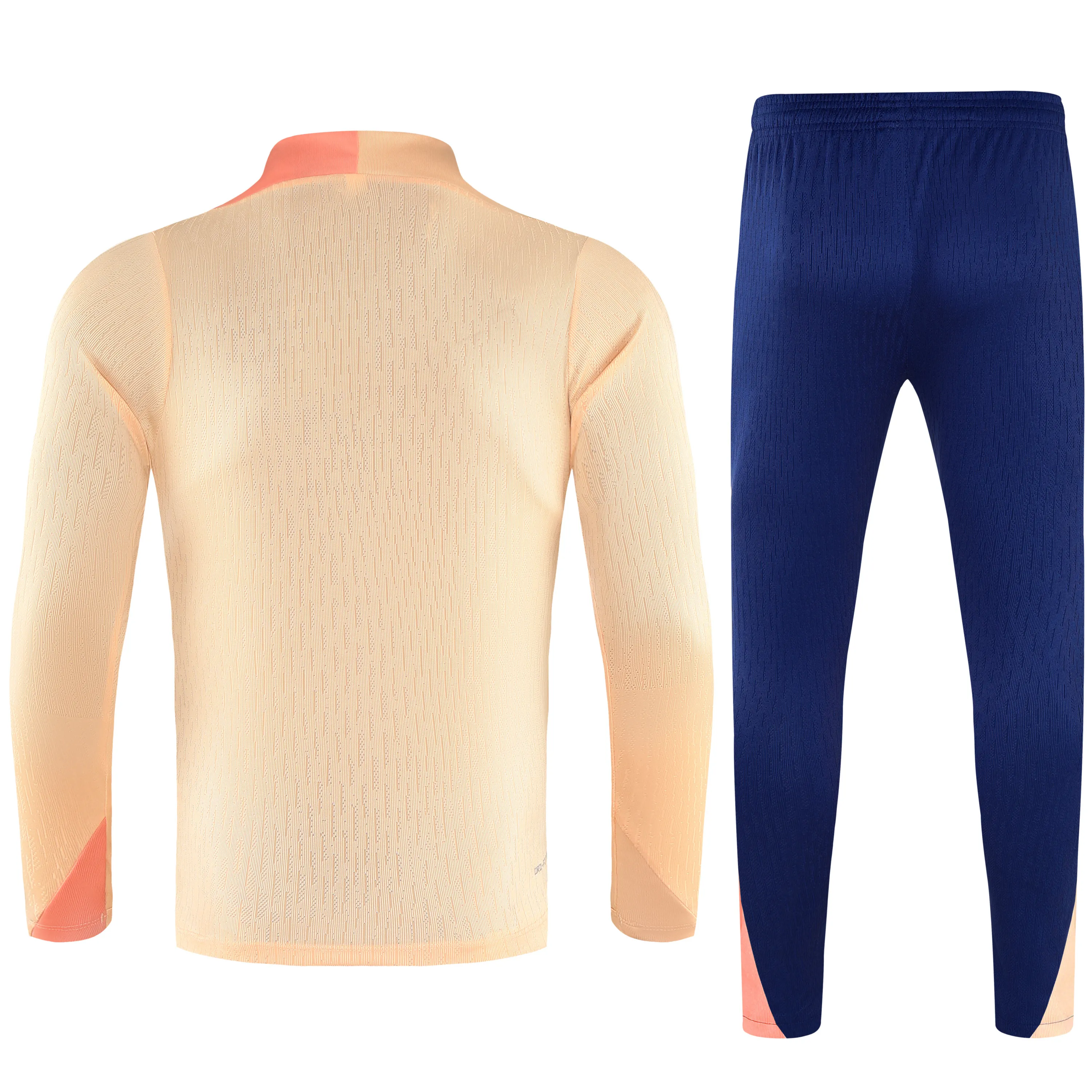 2025/2026 Barcelona beige Half-Pull Training Suit Jersey Set — view 2