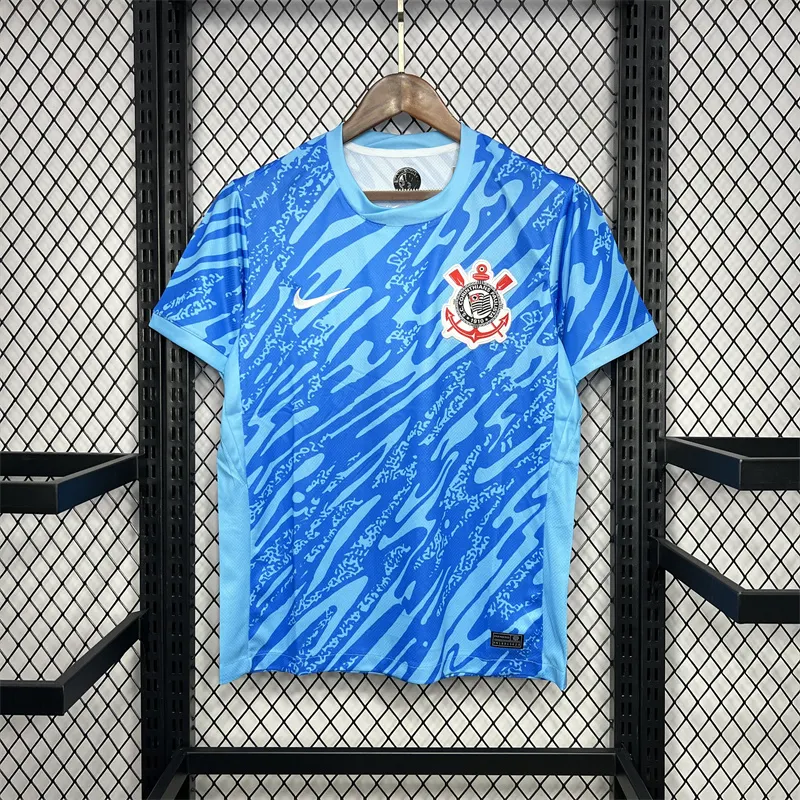 2024/2025 Corinthians Goalkeeper Blue Jersey AAA fan-grade