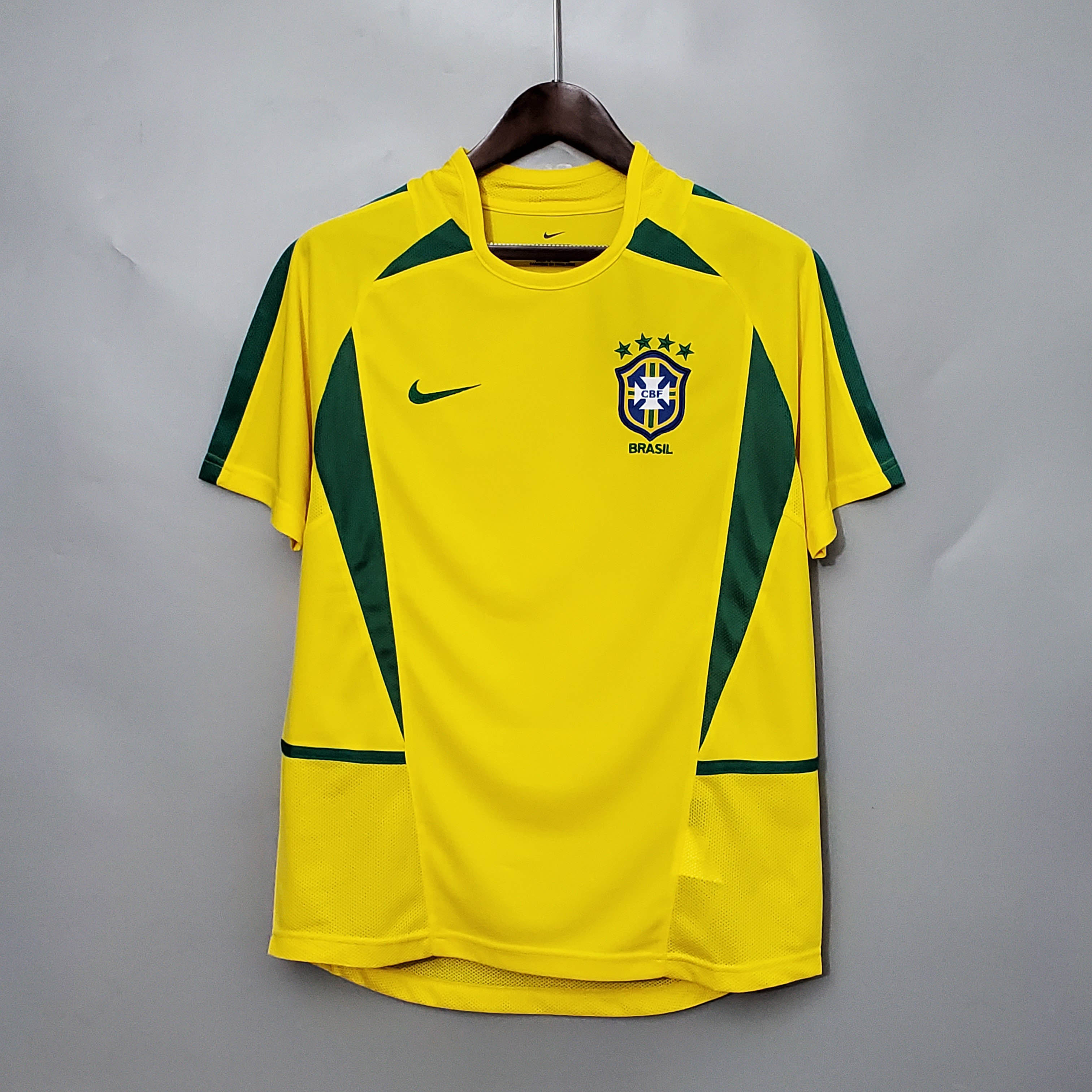 2002 Retro Brazil Soccer Jersey Home — main view