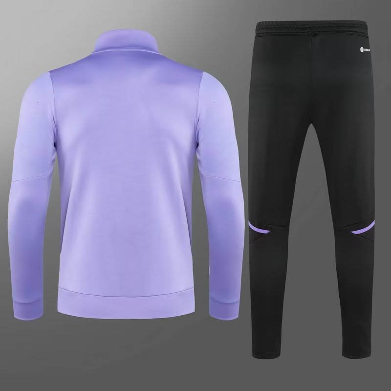 2022/2023 Real Madrid Long Zipped Jacket Purple Football Shirt Set — view 2