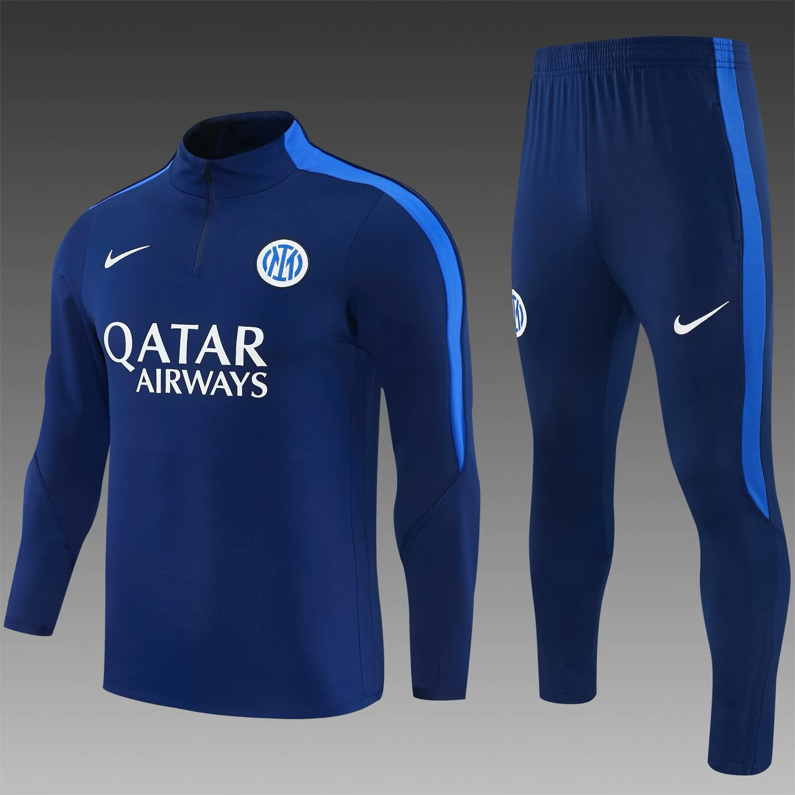 2026/2027 Inter Mailand Half-Pull Trainingsanzug Königsblau Fußballtrikot 1:1 Thai-Qualität