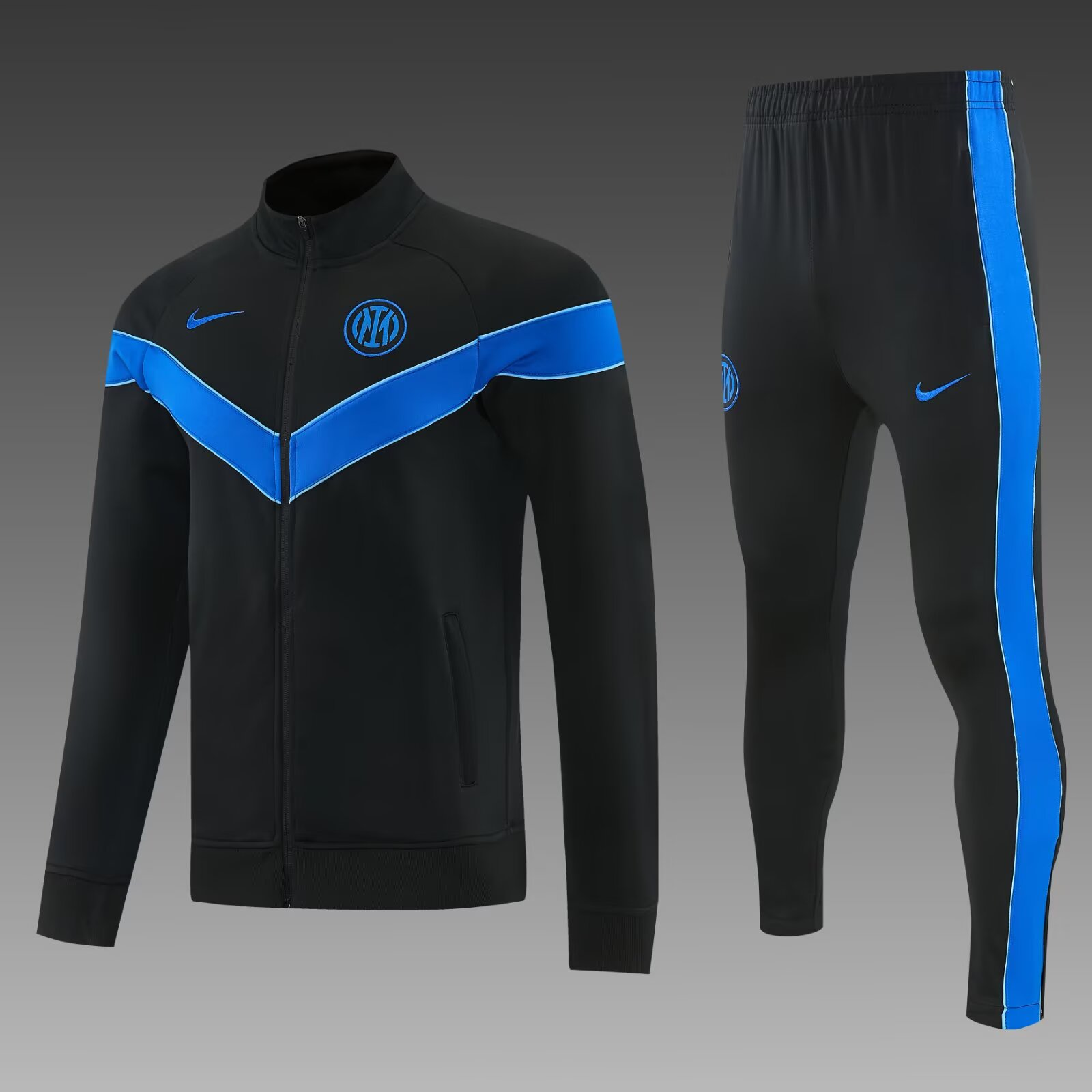 2026/2027 Inter Mailand Full Zip Trainingsanzug Schwarz Fußballtrikot 1:1 Thai-Qualität