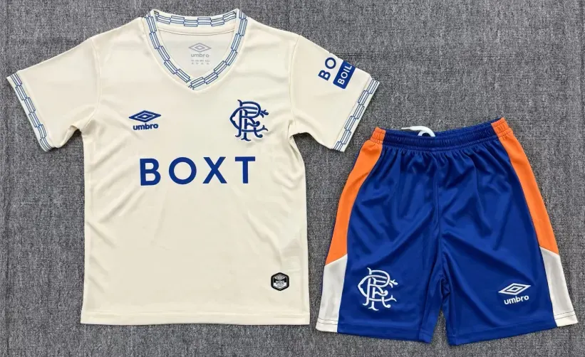 2026/2027 Rangers 원정 축구 셔츠 1:1 태국 품질 키즈 사이즈