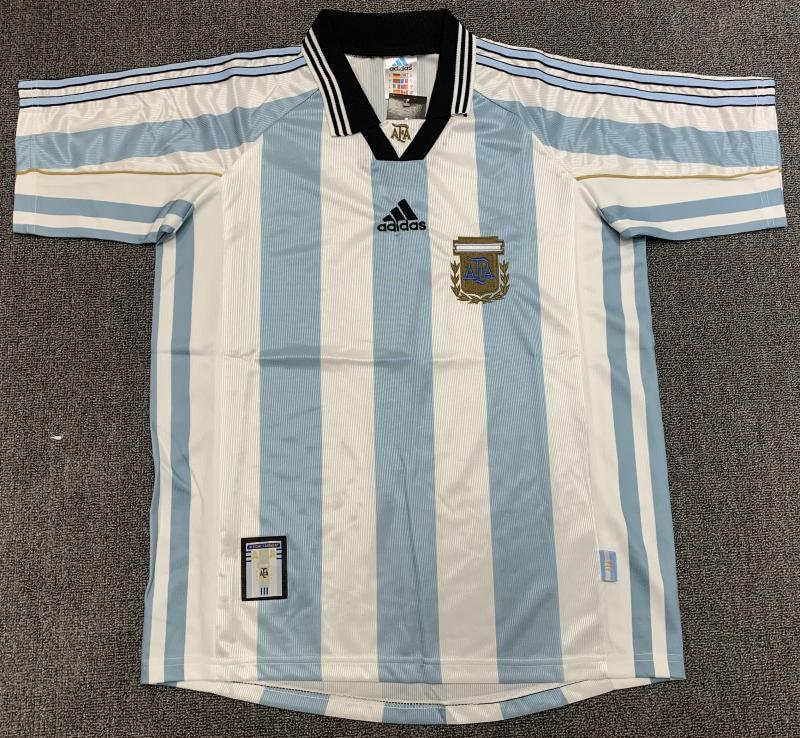 Camiseta Retro Selección Argentina Local 1998 Calidad Tailandesa