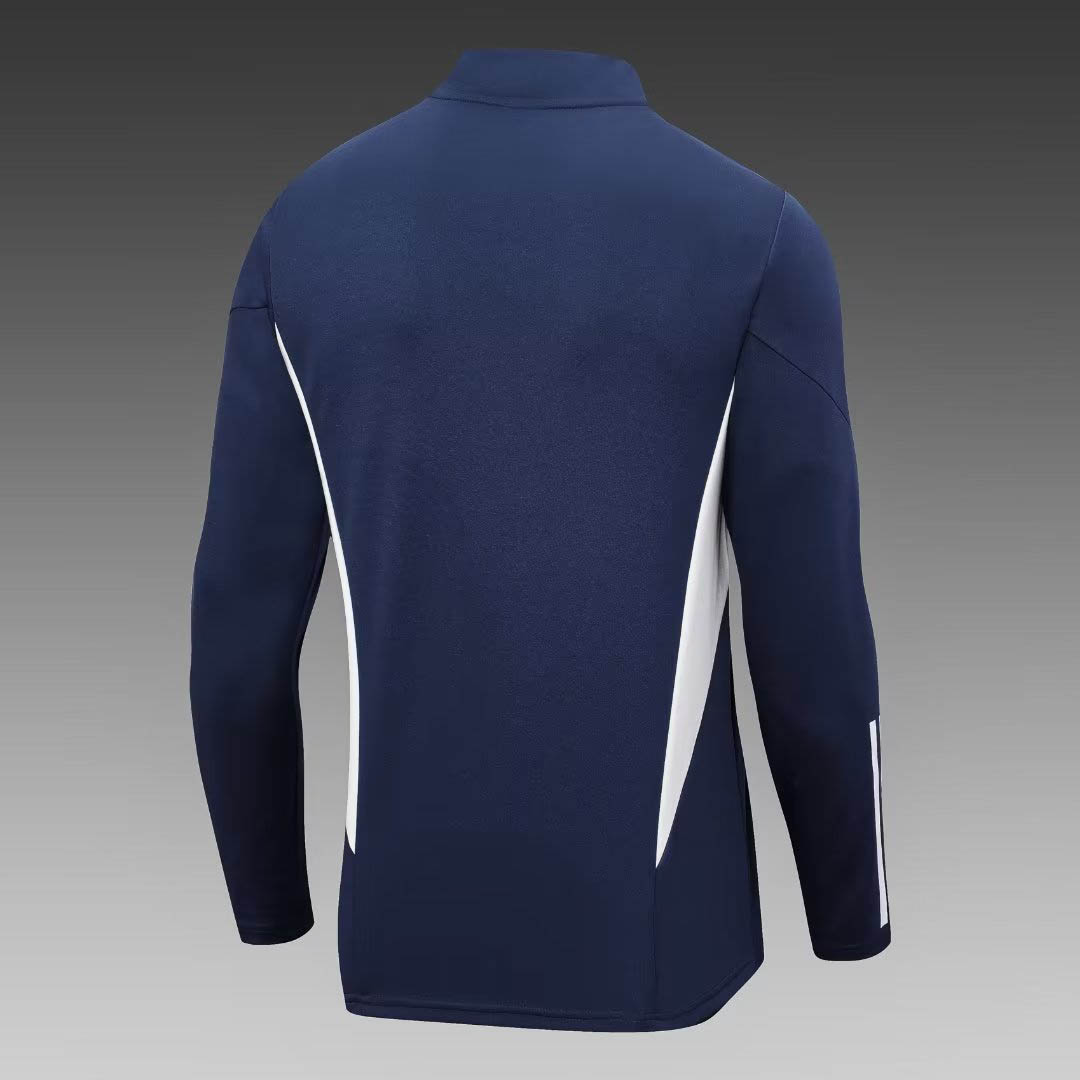 2023 Italy Half-Pull Training Suit Royal Blue Soccer Shirt Set — view 4