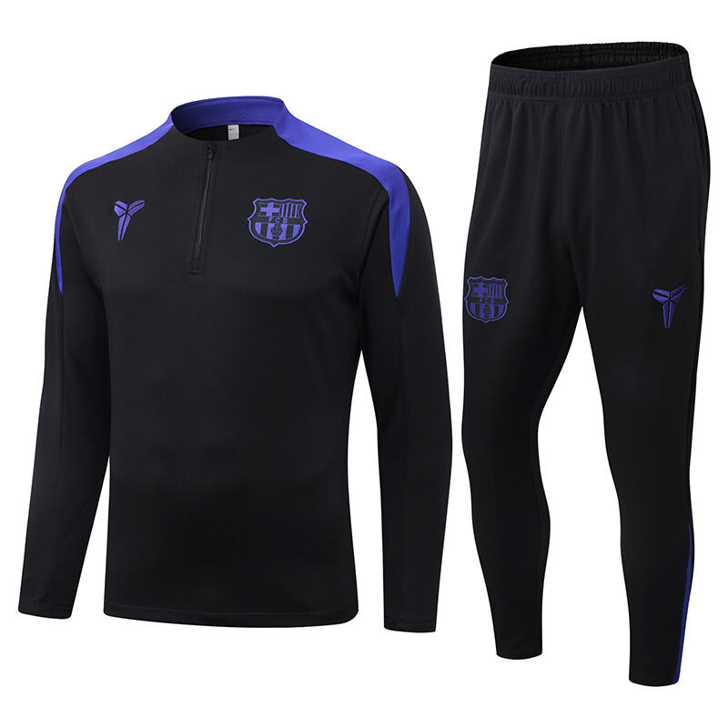 2025/2026 Barcelona Half-Pull Training Suit Noir joint edition Jersey Set