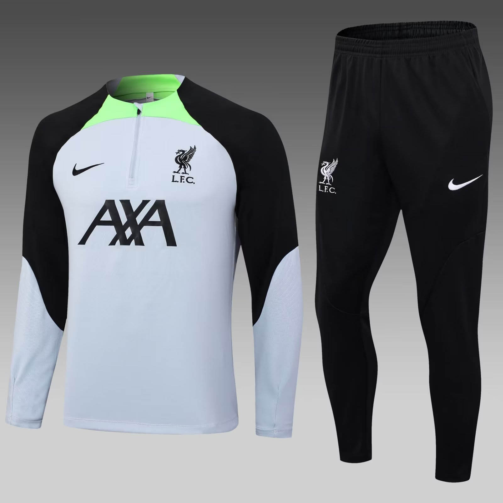 2023/2024 Liverpool Half-Pull Training Suit Grey Jersey AAA fan-grade Set