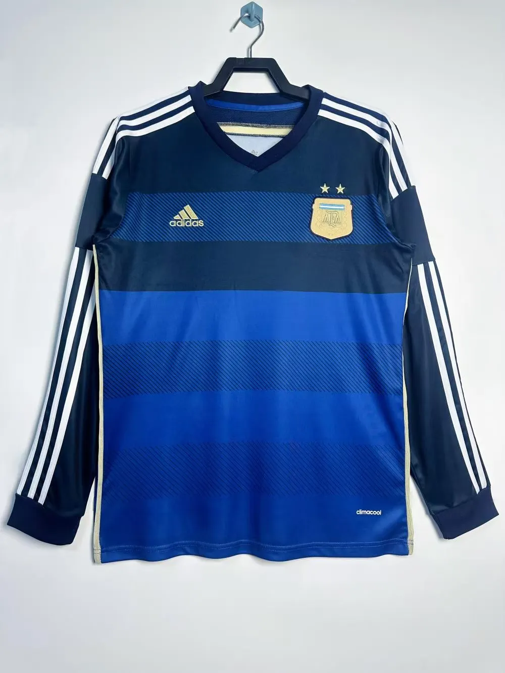 Camiseta Retro Visitante Selección Argentina Manga Larga 2014 Calidad Tailandesa