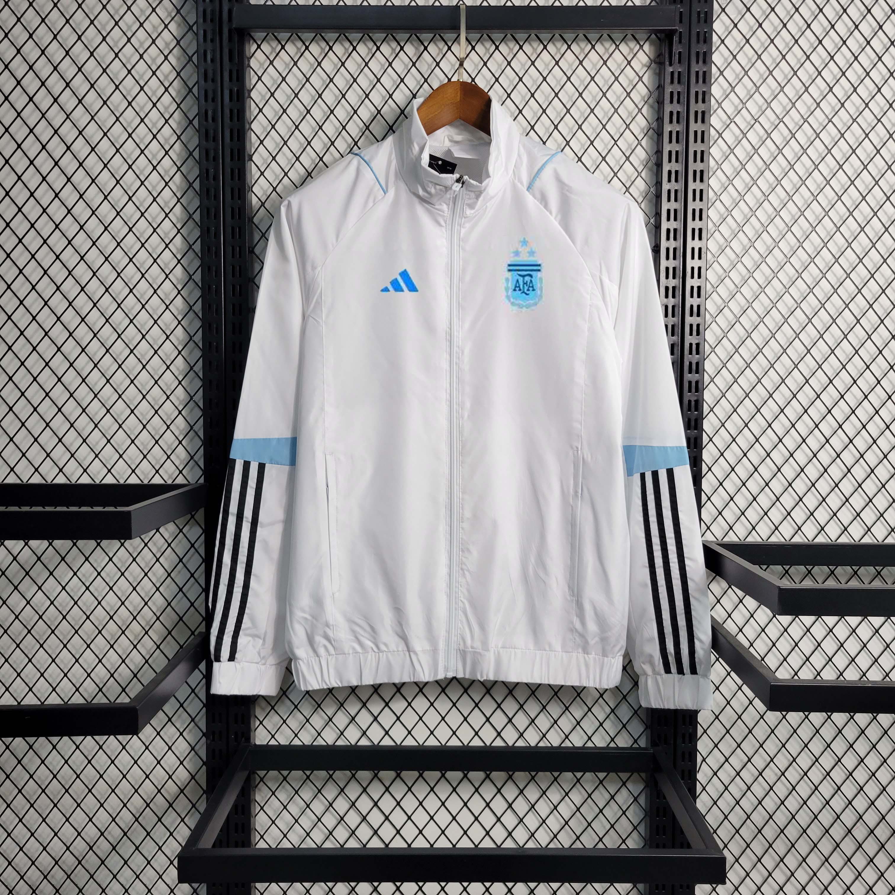 2023 Argentina Soccer Jersey Windbreaker white — main view