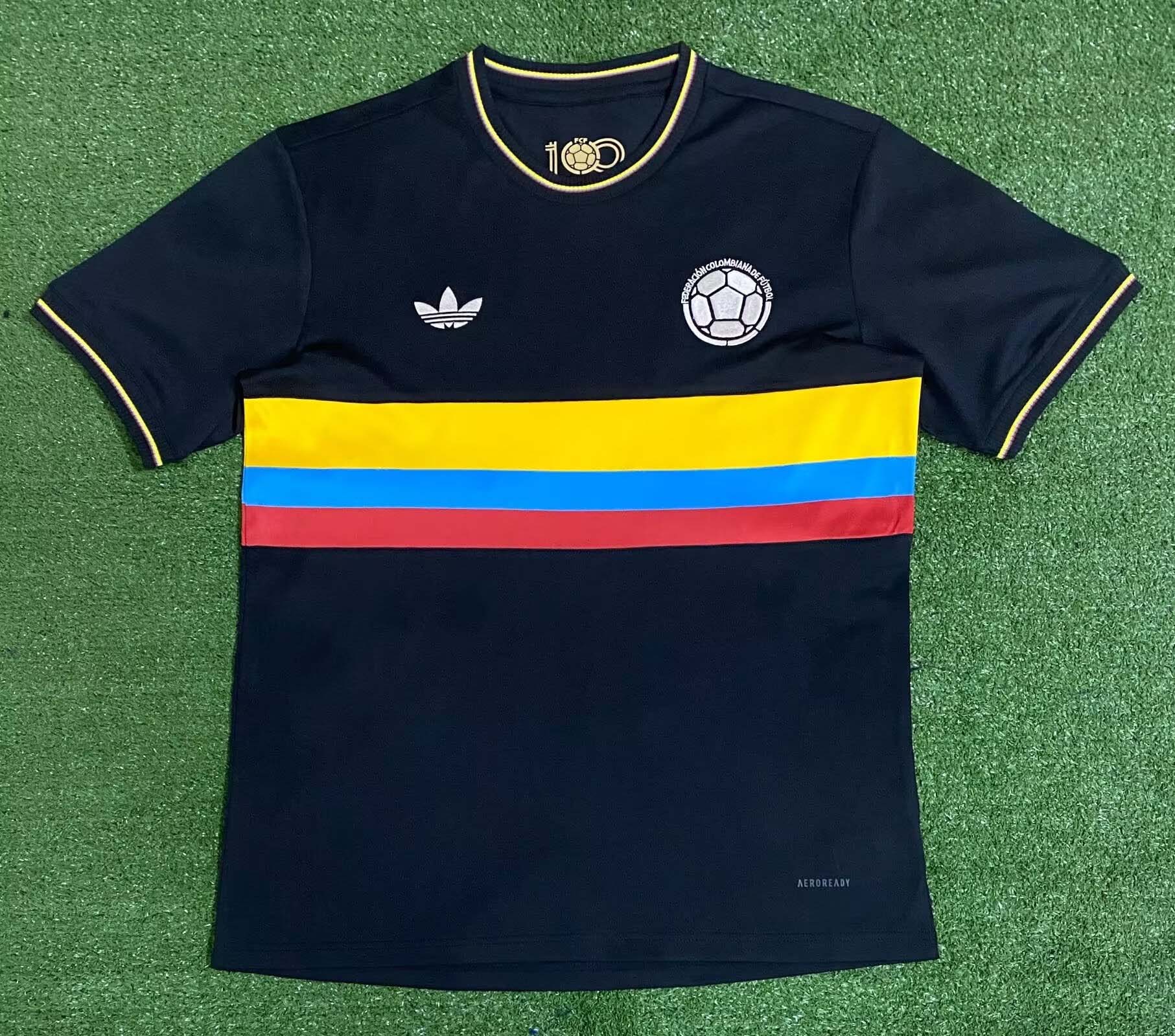 Camisa de Futebol Preta Edição Centenário Colômbia 2024 AAA qualidade fã