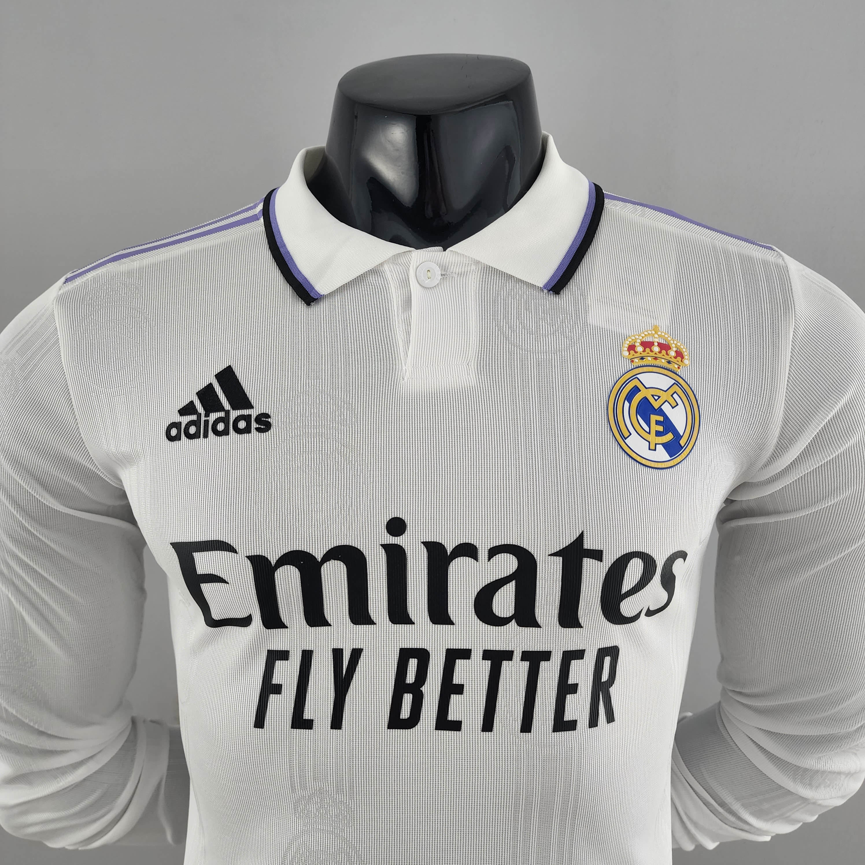 2022/2023 Long Sleeve Player Version Real Madrid Home AAA fan-grade — view 3